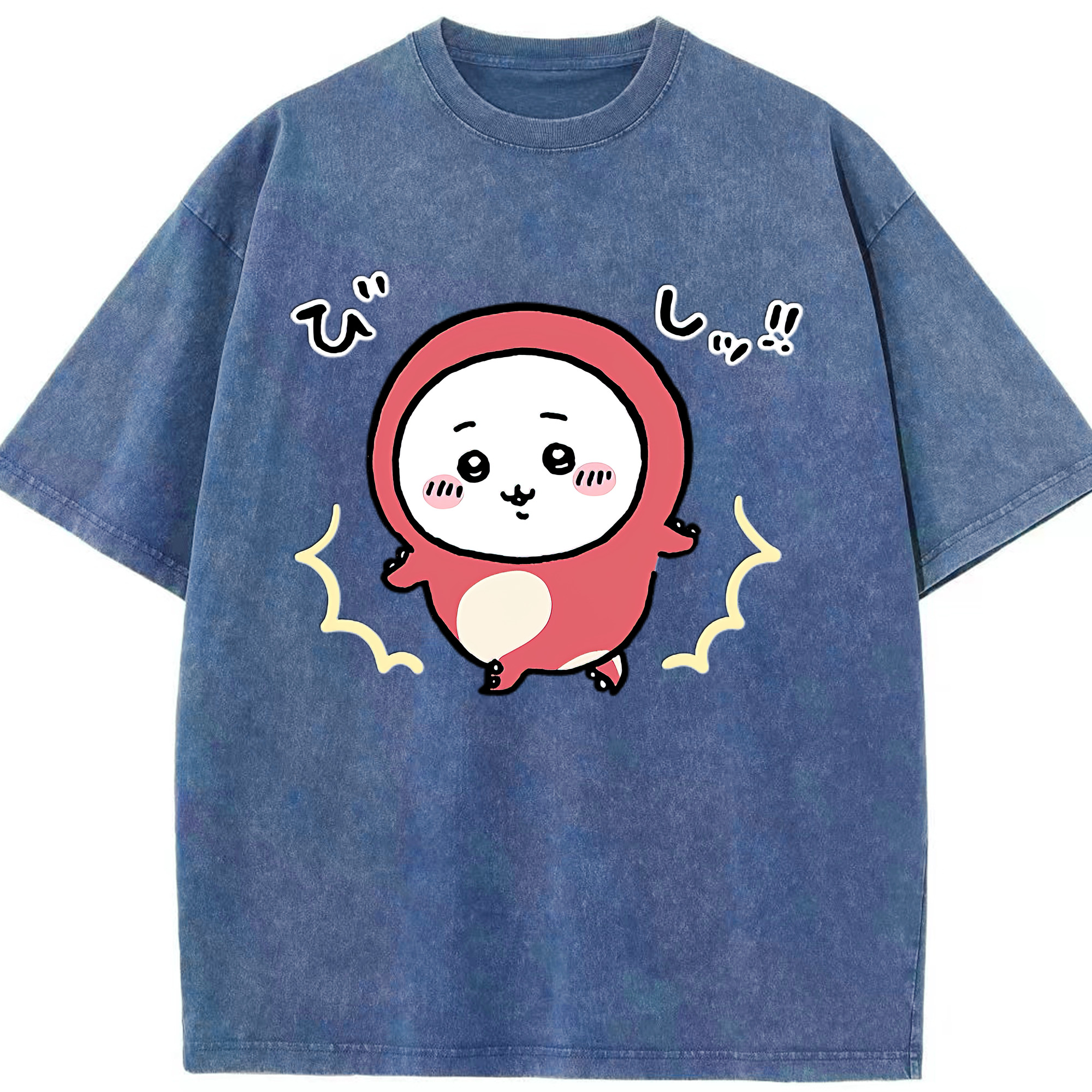 （画像用） ちいかわ ちいかわ Chii-kawa chiikawa 綿100% ヴィンテージ風 半袖Tシャツ（フロントプリント）