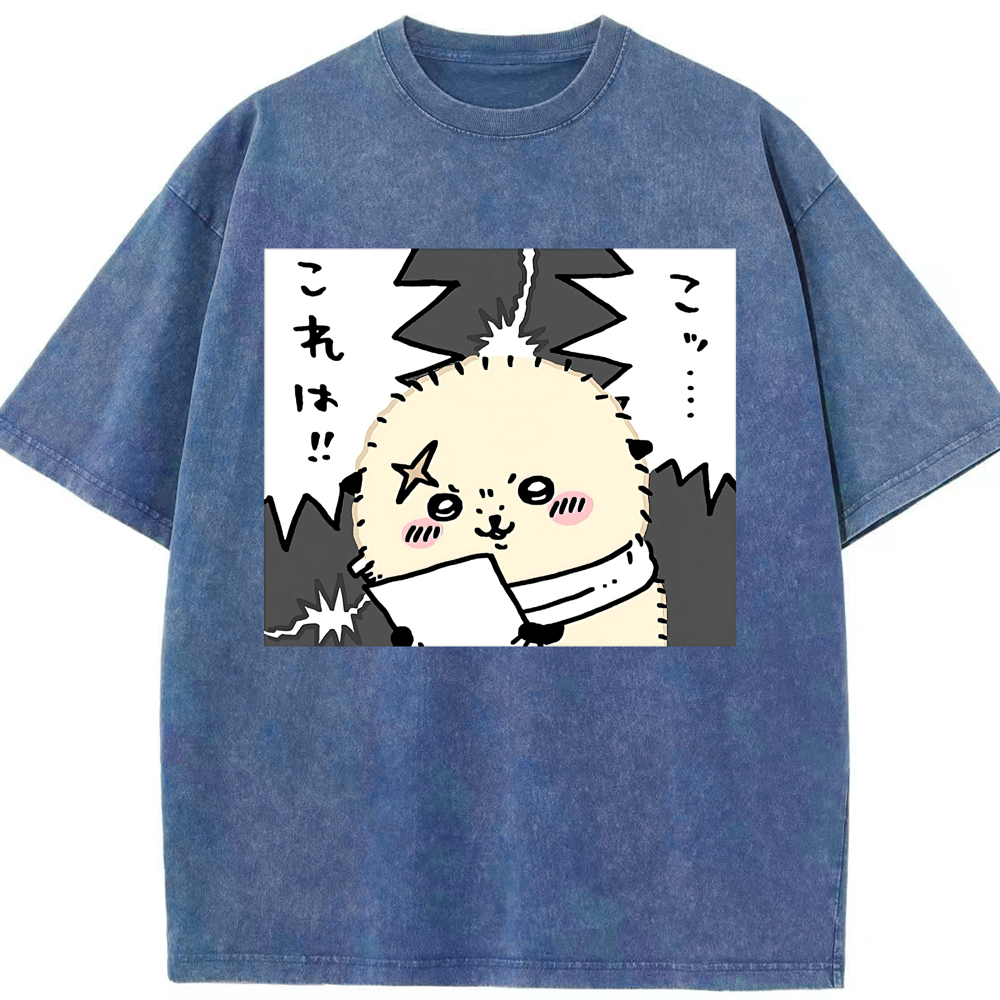（画像用） ちいかわ ラッコ Chii-kawa Sea otter 綿100% ヴィンテージ風 半袖Tシャツ（フロントプリント）