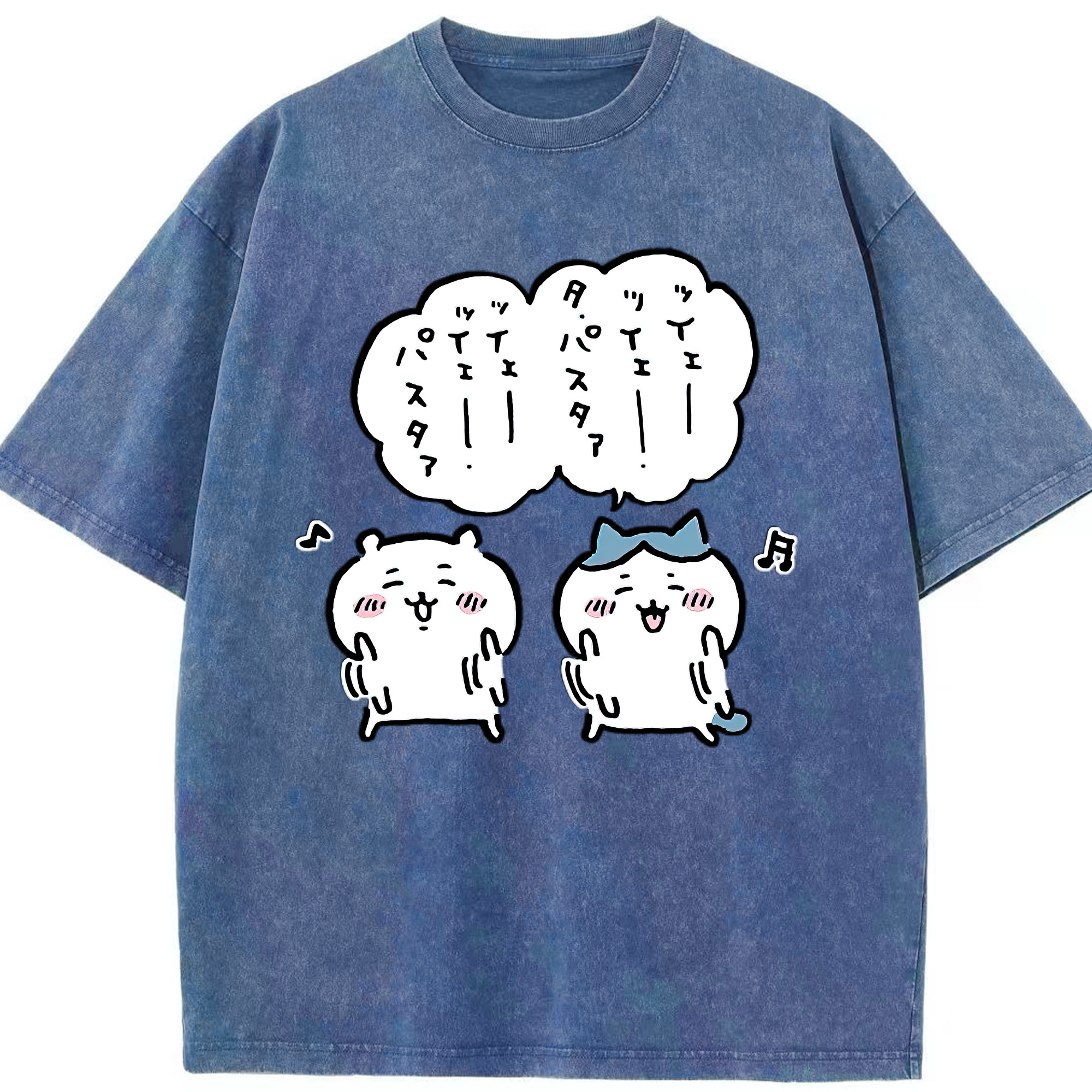 （画像用） ちいかわ ハチワレ Chii-kawa hachiware 綿100% ヴィンテージ風 半袖Tシャツ（フロントプリント）