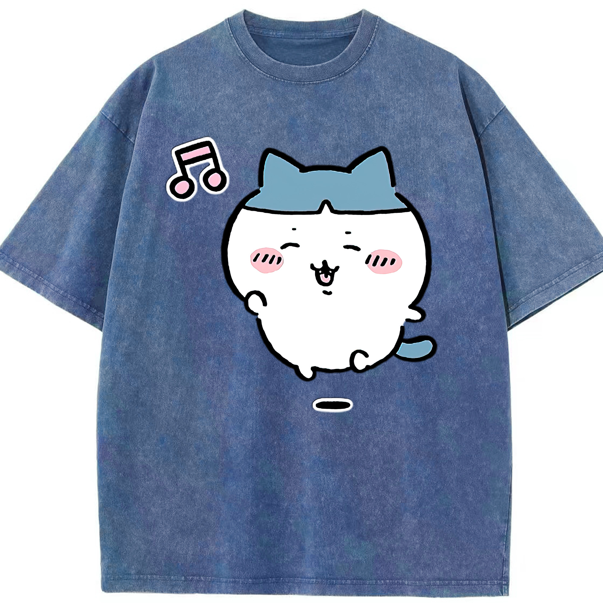 （画像用） ちいかわ ハチワレ Chii-kawa hachiware 綿100% ヴィンテージ風 半袖Tシャツ（フロントプリント）