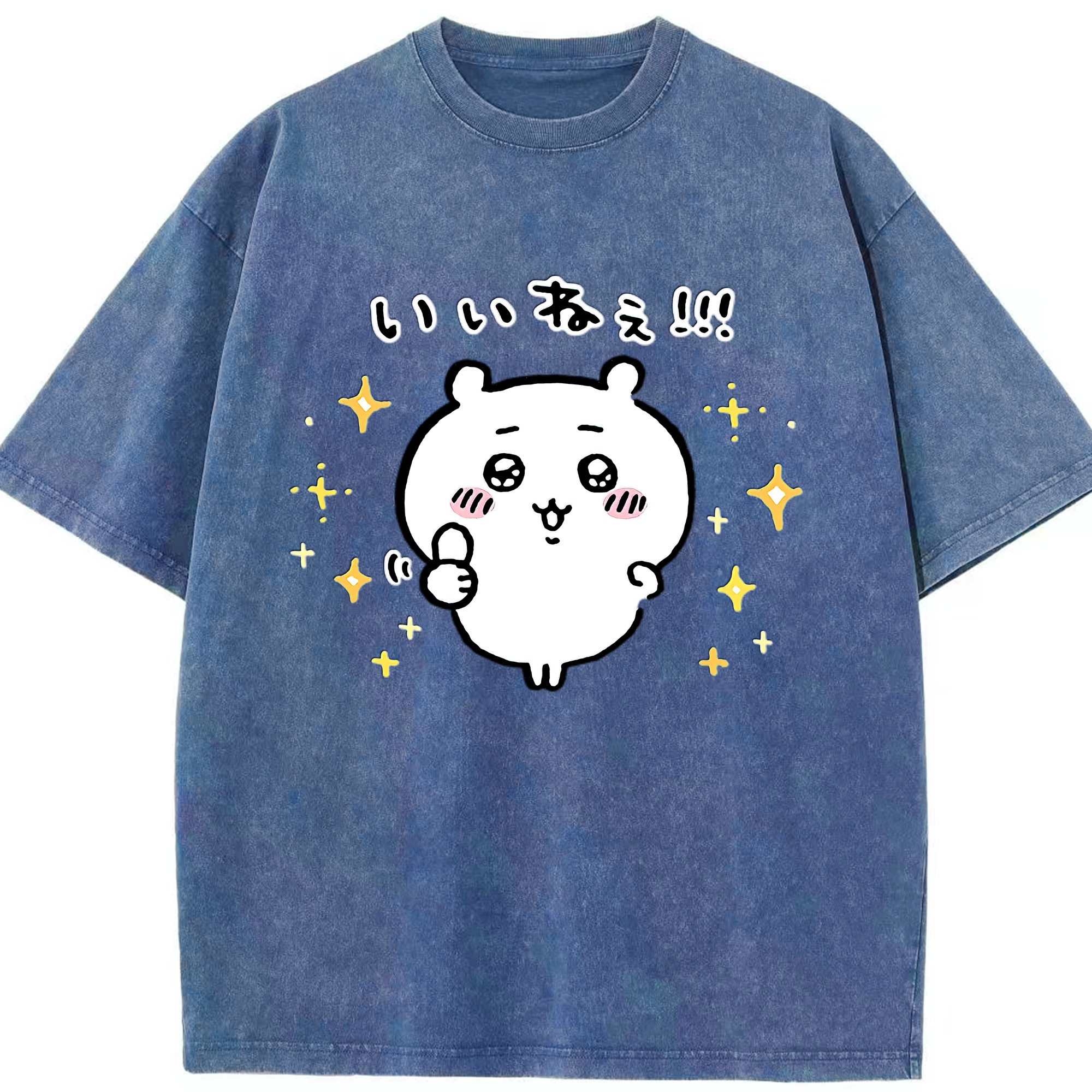 （画像用） ちいかわ ちいかわ Chii-kawa chiikawa 綿100% ヴィンテージ風 半袖Tシャツ（フロントプリント）