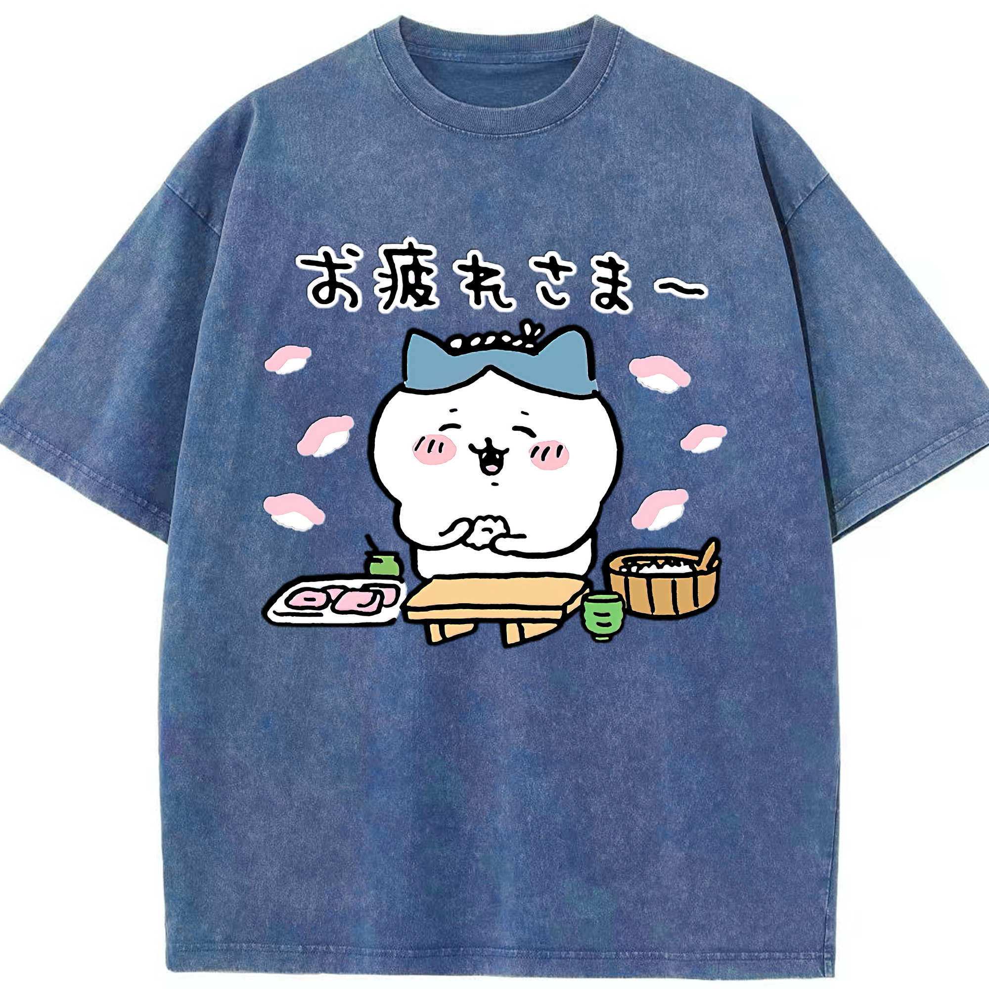 （画像用） ちいかわ ハチワレ Chii-kawa hachiware 綿100% ヴィンテージ風 半袖Tシャツ（フロントプリント）