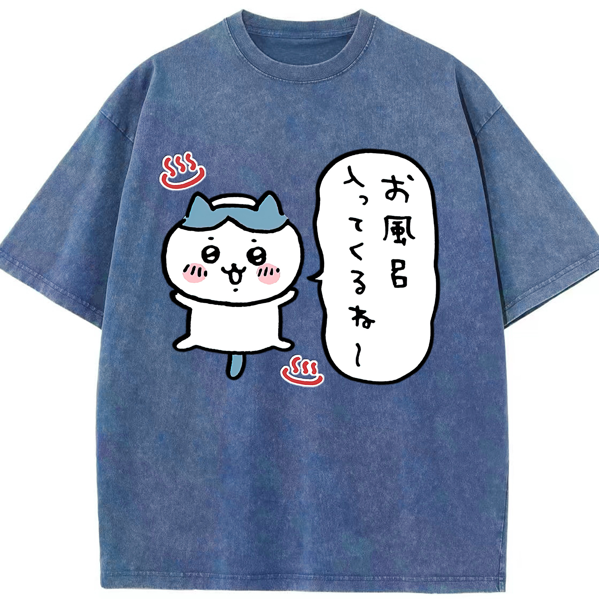 （画像用） ちいかわ ハチワレ Chii-kawa hachiware 綿100% ヴィンテージ風 半袖Tシャツ（フロントプリント）