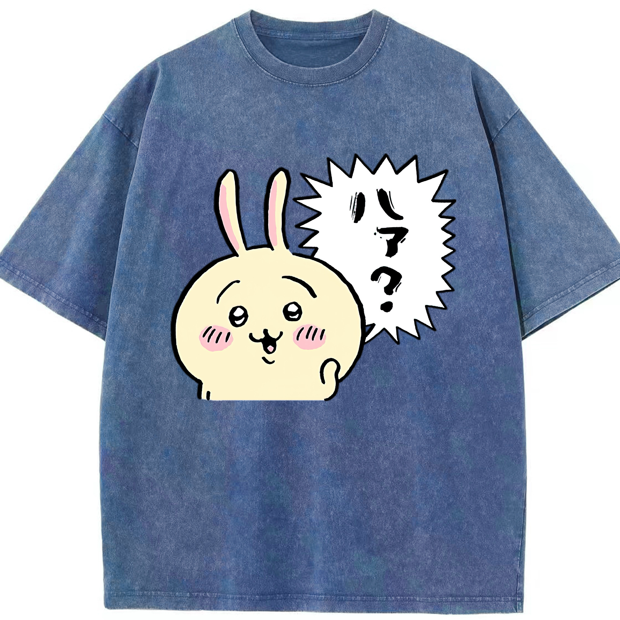 （画像用） ちいかわ うさぎ Chii-kawa usagi 綿100% ヴィンテージ風 半袖Tシャツ（フロントプリント）