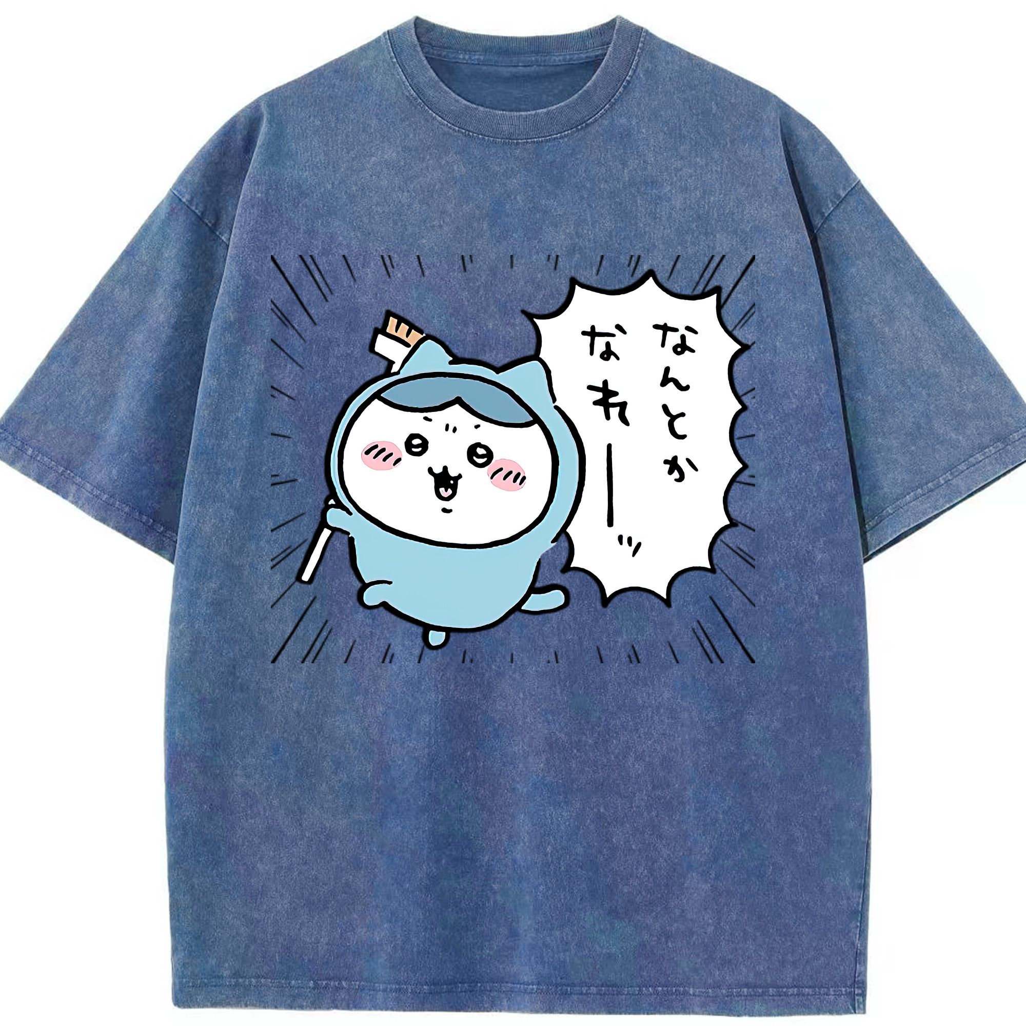 （画像用） ちいかわ ハチワレ Chii-kawa hachiware 綿100% ヴィンテージ風 半袖Tシャツ（フロントプリント）