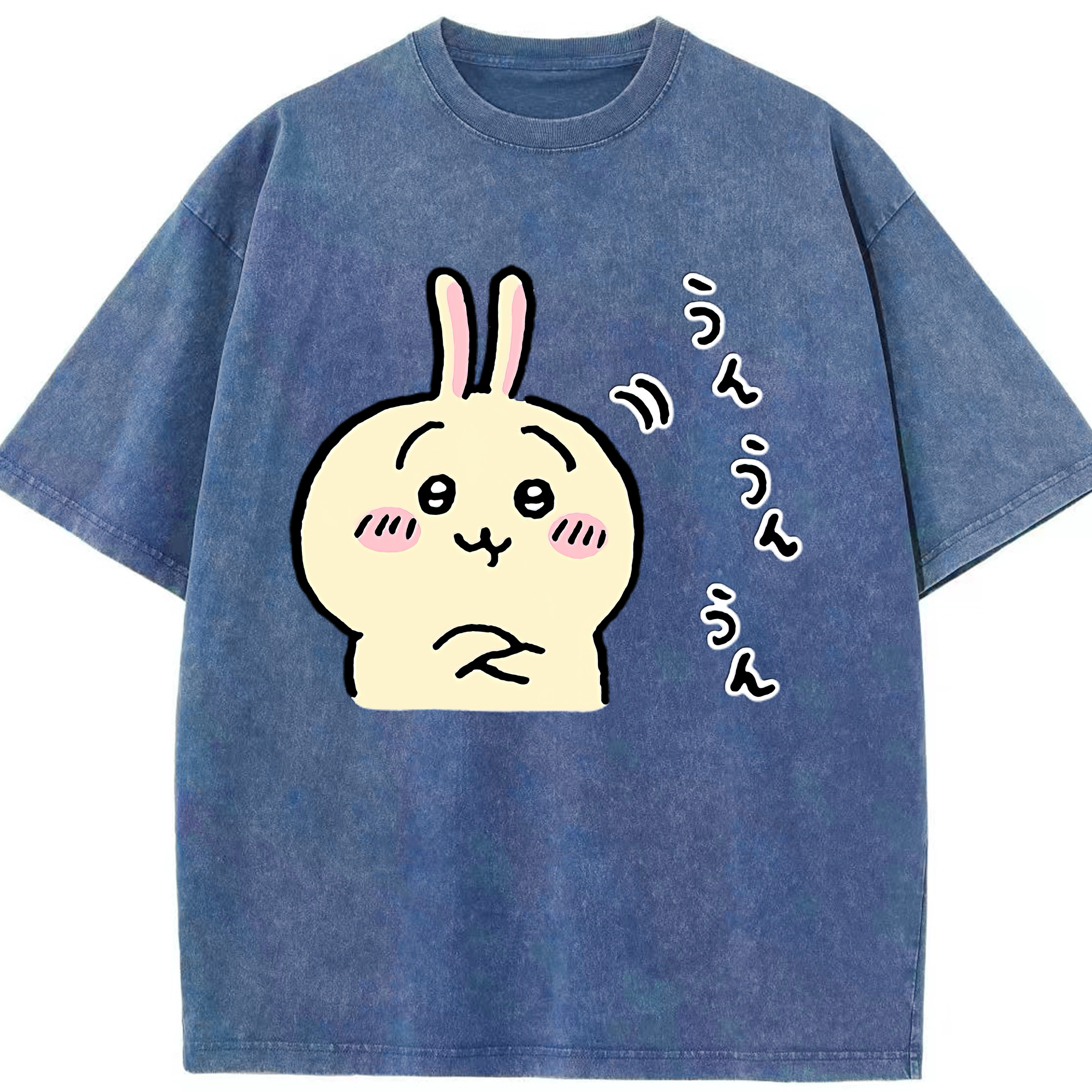 （画像用） ちいかわ うさぎ Chii-kawa usagi 綿100% ヴィンテージ風 半袖Tシャツ（フロントプリント）