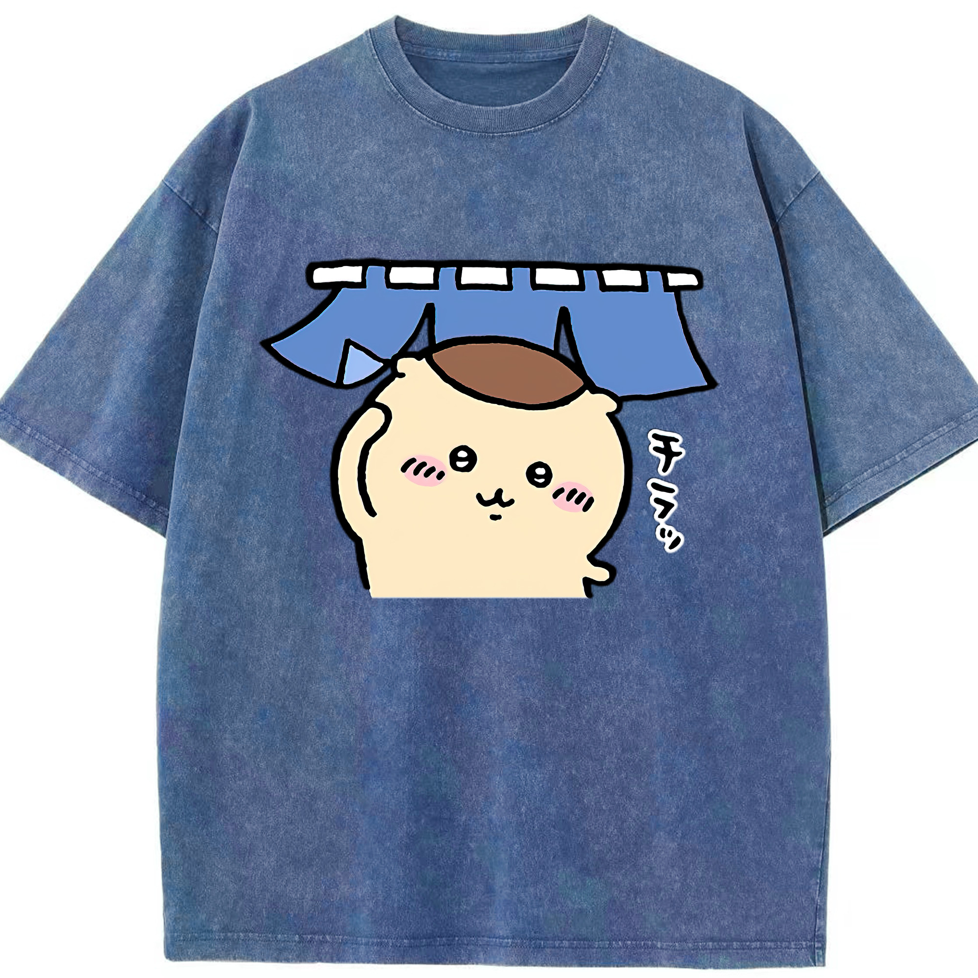 （画像用） ちいかわ くりまんじゅう Chii-kawa kuri manjū 綿100% ヴィンテージ風 半袖Tシャツ（フロントプリント）