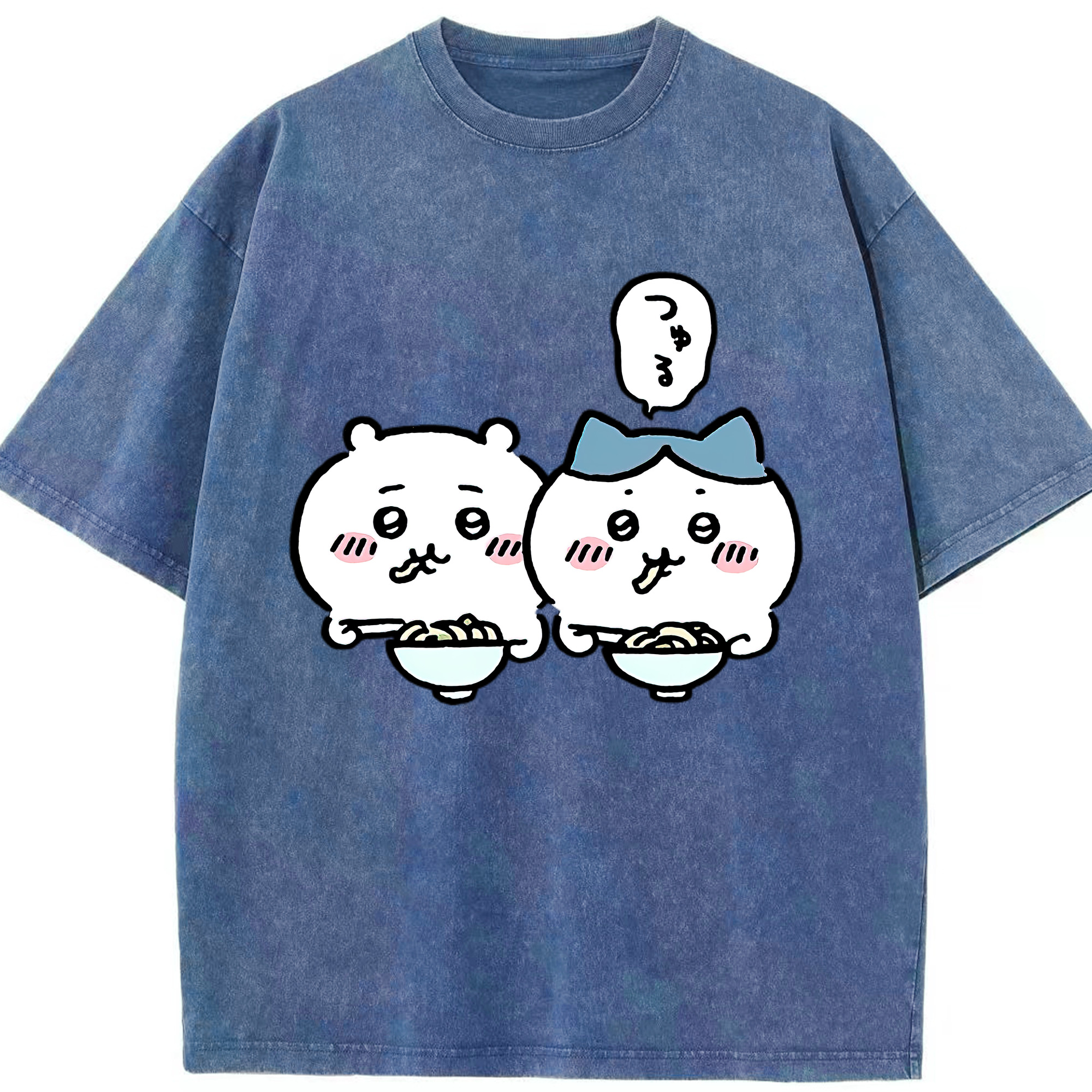 （画像用） ちいかわ ハチワレ Chii-kawa hachiware 綿100% ヴィンテージ風 半袖Tシャツ（フロントプリント）