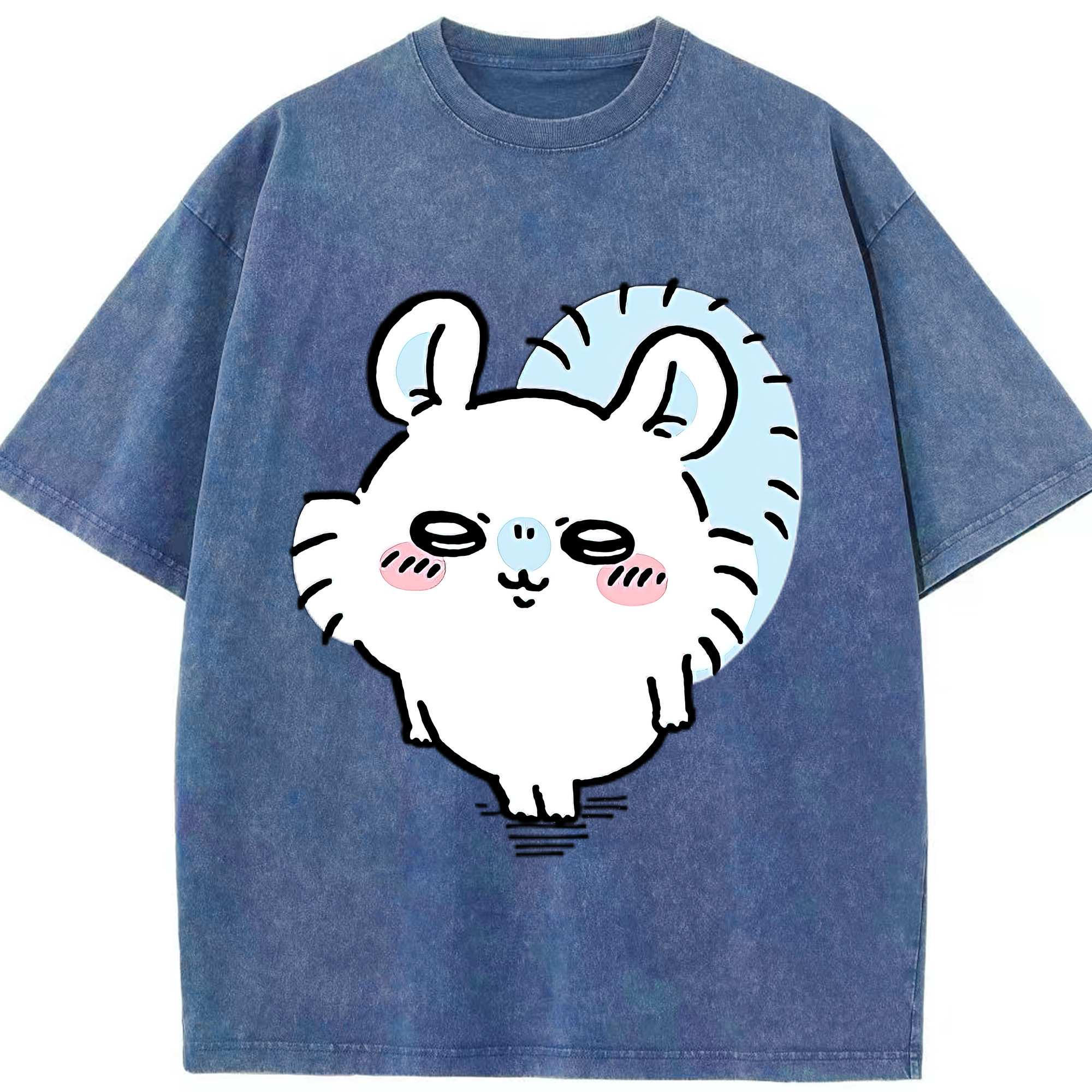 （画像用） ちいかわ モモンガ Chii-kawa Momonga 綿100% ヴィンテージ風 半袖Tシャツ（フロントプリント）