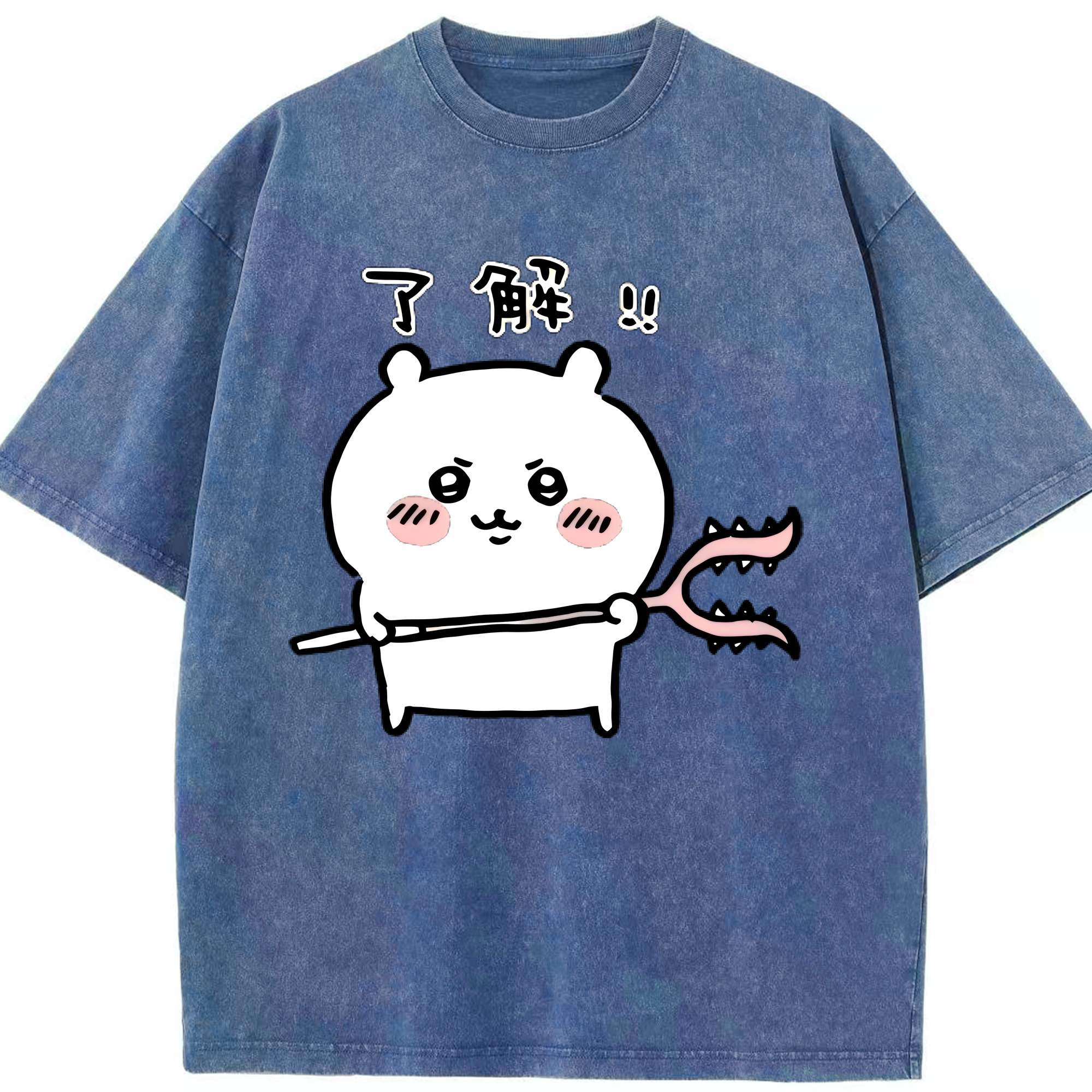（画像用） ちいかわ ちいかわ Chii-kawa chiikawa 綿100% ヴィンテージ風 半袖Tシャツ（フロントプリント）