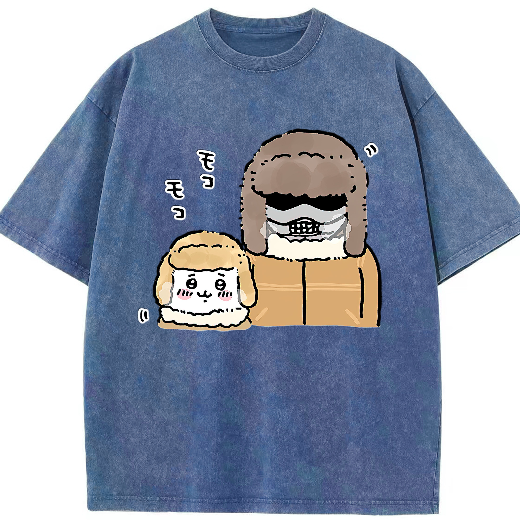 （画像用） ちいかわ 労働の鎧さん Chii-kawa Mr. Armor of Labor 綿100% ヴィンテージ風 半袖Tシャツ（フロントプリント）