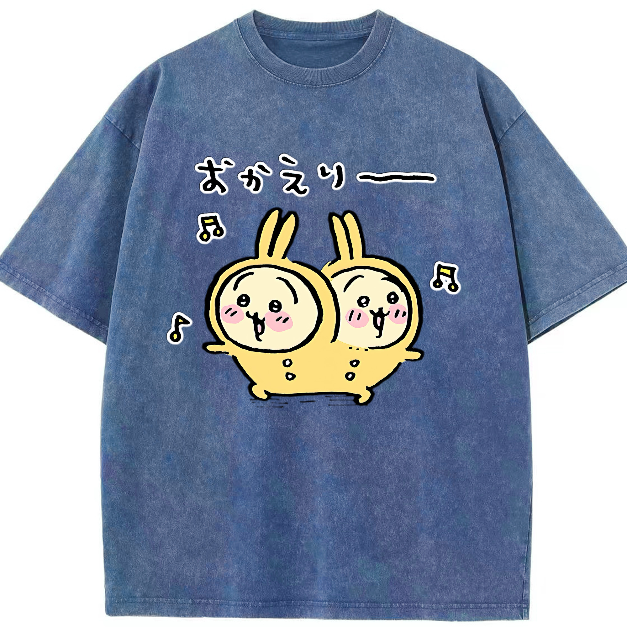 （画像用） ちいかわ うさぎ Chii-kawa usagi 綿100% ヴィンテージ風 半袖Tシャツ（フロントプリント）