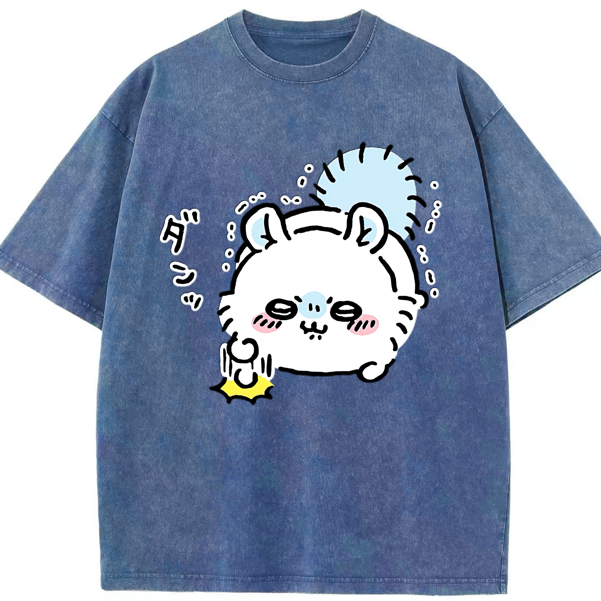 （画像用） ちいかわ モモンガ Chii-kawa Momonga 綿100% ヴィンテージ風 半袖Tシャツ（フロントプリント）
