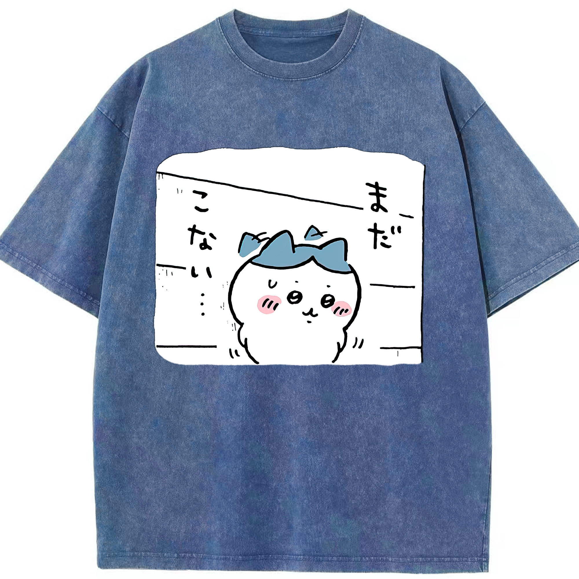 （画像用） ちいかわ ハチワレ Chii-kawa hachiware 綿100% ヴィンテージ風 半袖Tシャツ（フロントプリント）
