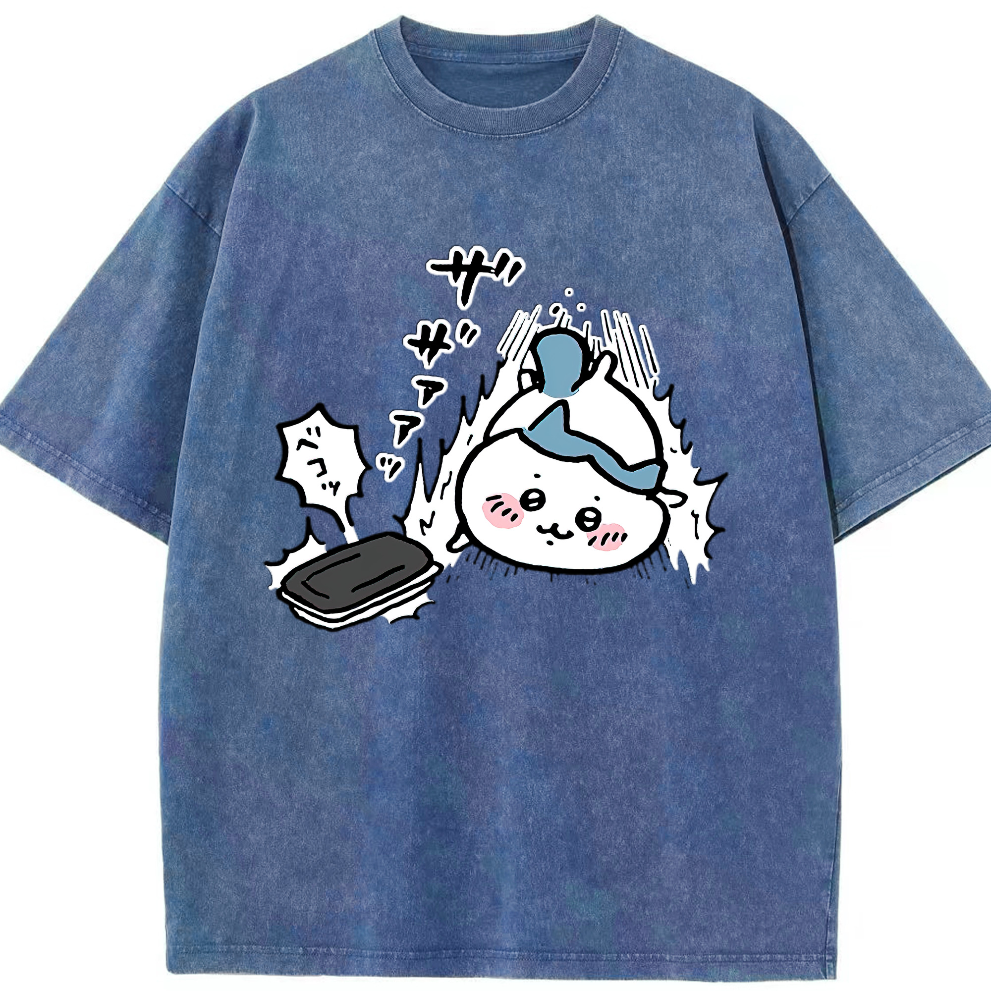 （画像用） ちいかわ ハチワレ Chii-kawa hachiware 綿100% ヴィンテージ風 半袖Tシャツ（フロントプリント）