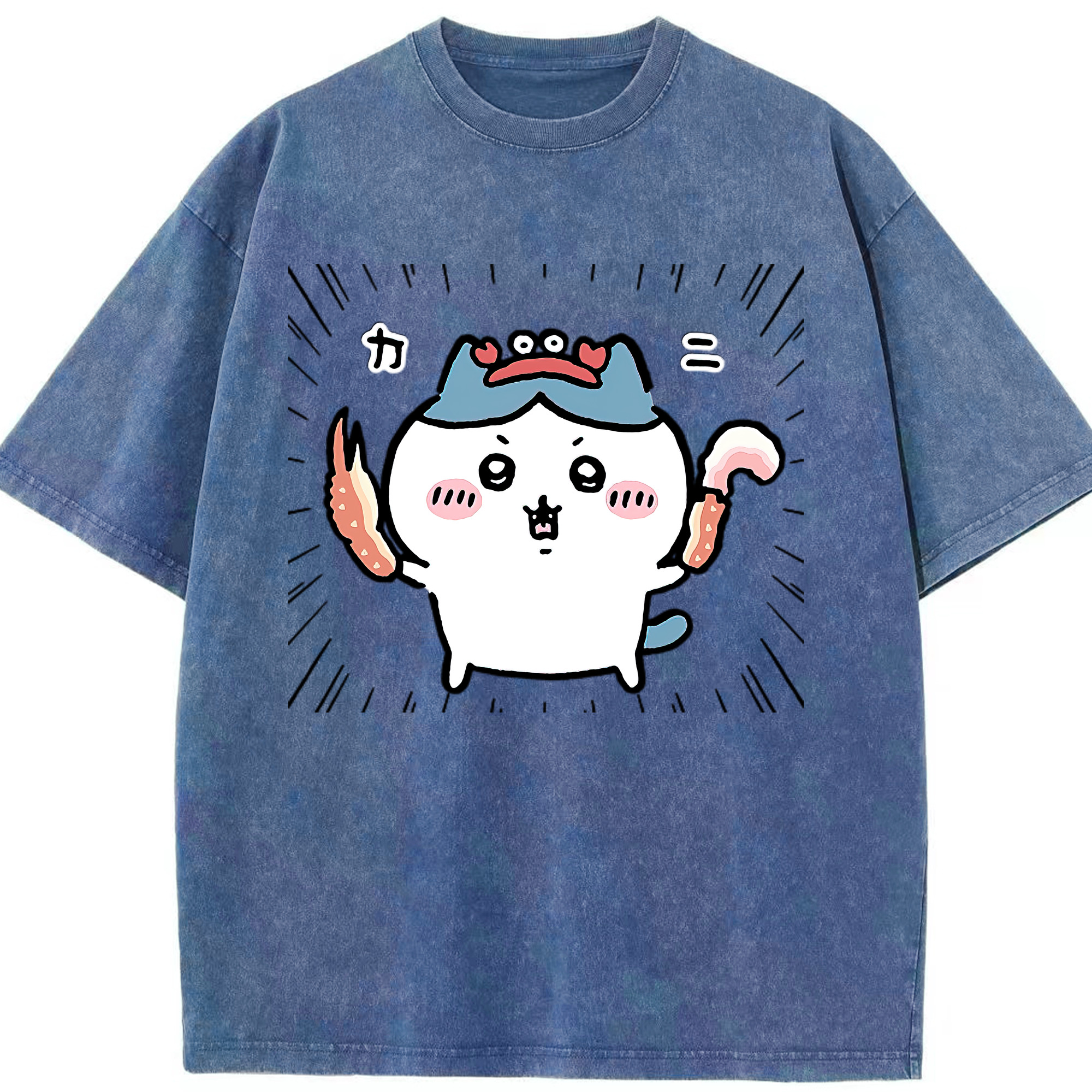 （画像用） ちいかわ ハチワレ Chii-kawa hachiware 綿100% ヴィンテージ風 半袖Tシャツ（フロントプリント）