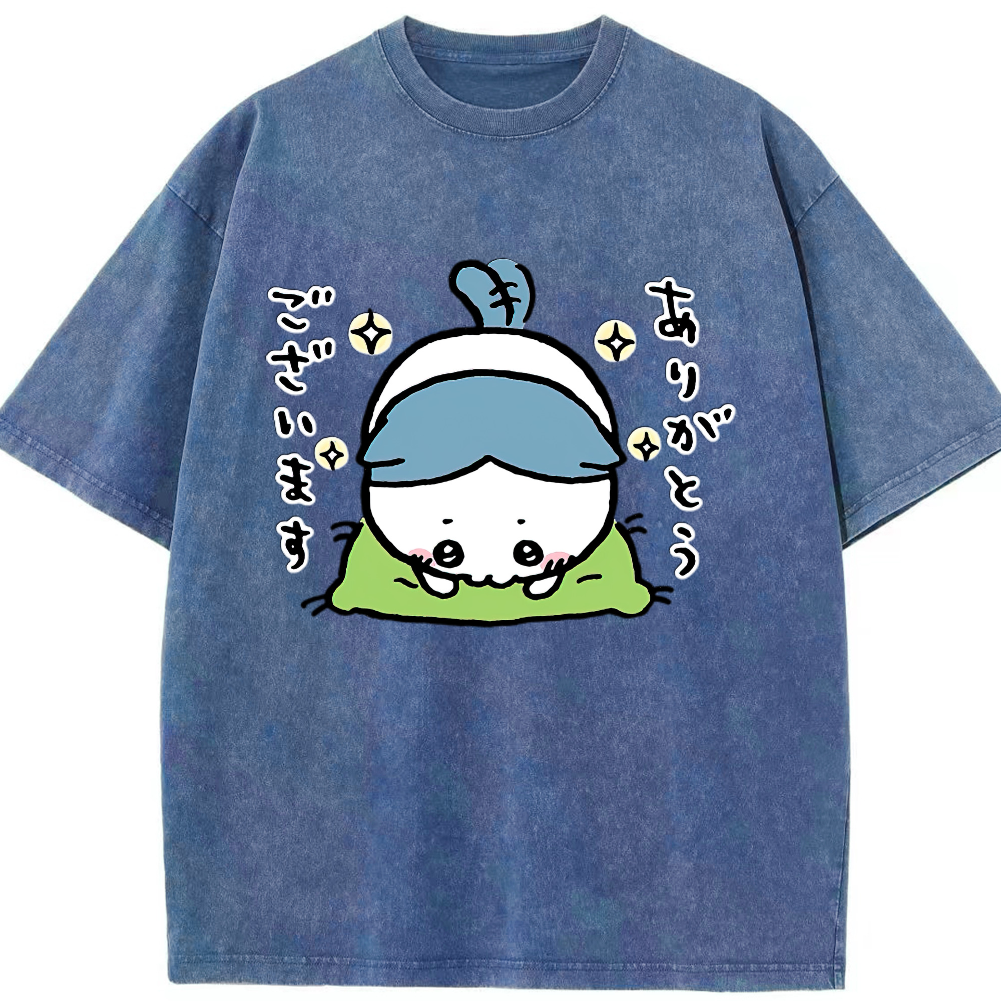 （画像用） ちいかわ ハチワレ Chii-kawa hachiware 綿100% ヴィンテージ風 半袖Tシャツ（フロントプリント）