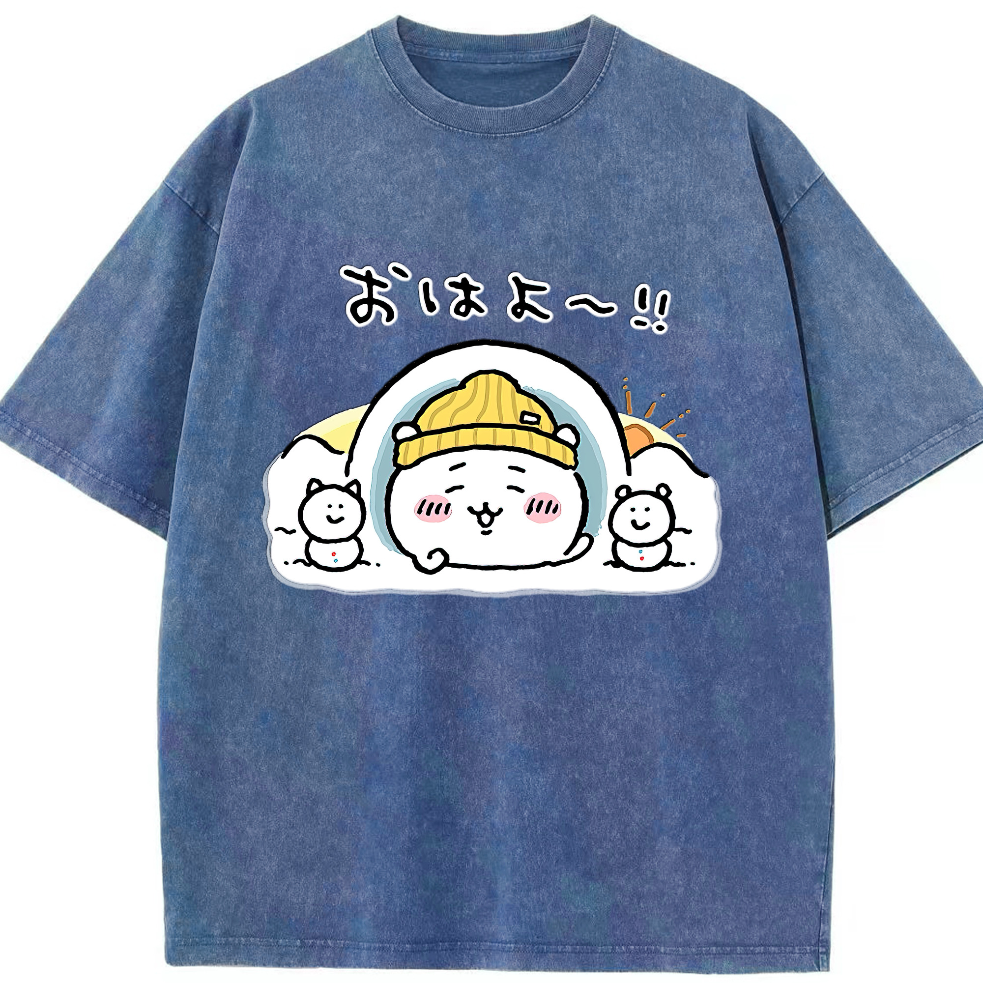 （画像用） ちいかわ ちいかわ Chii-kawa chiikawa 綿100% ヴィンテージ風 半袖Tシャツ（フロントプリント）