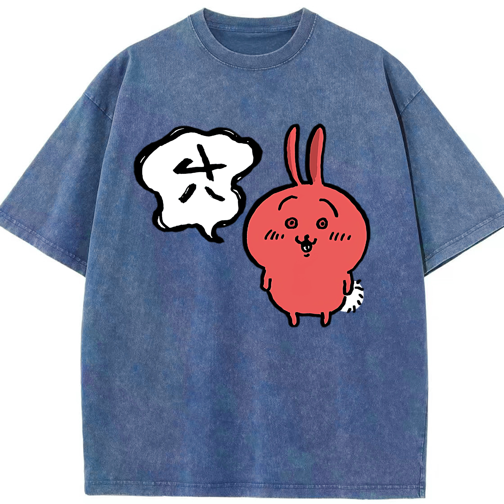 （画像用） ちいかわ ハチワレ Chii-kawa hachiware 綿100% ヴィンテージ風 半袖Tシャツ（フロントプリント）
