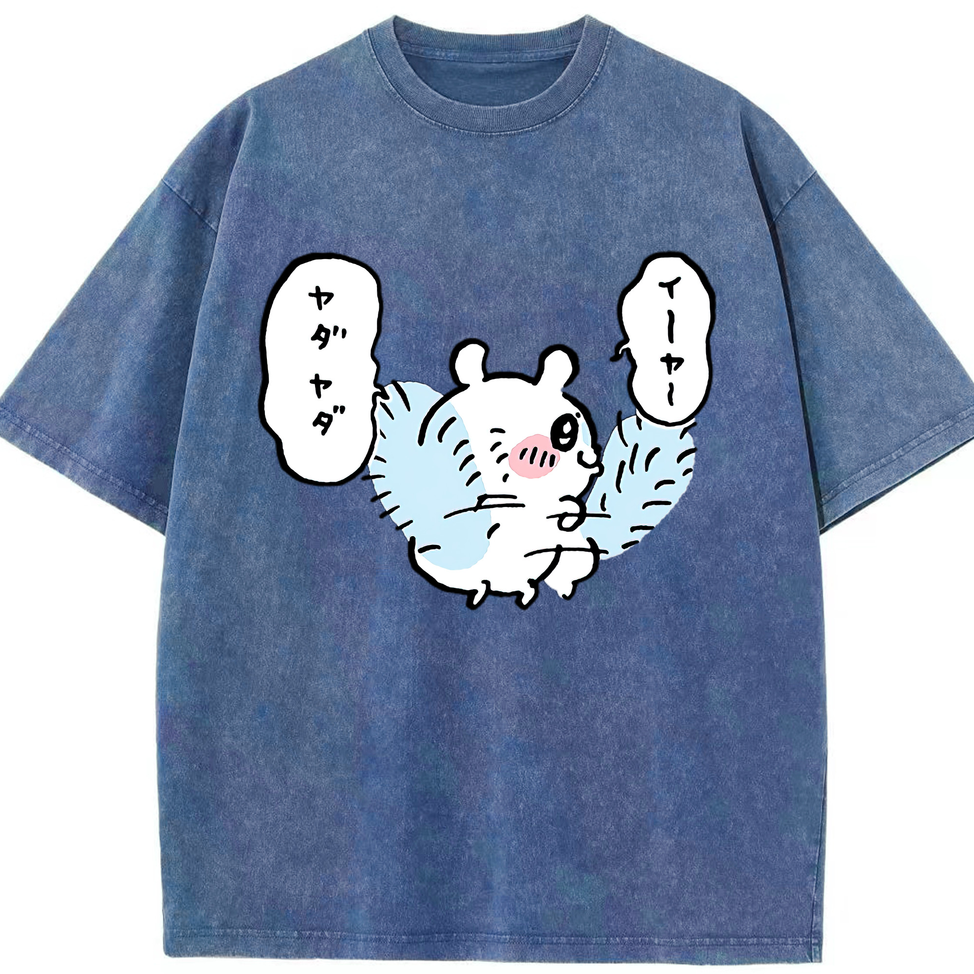 （画像用） ちいかわ モモンガ Chii-kawa Momonga 綿100% ヴィンテージ風 半袖Tシャツ（フロントプリント）