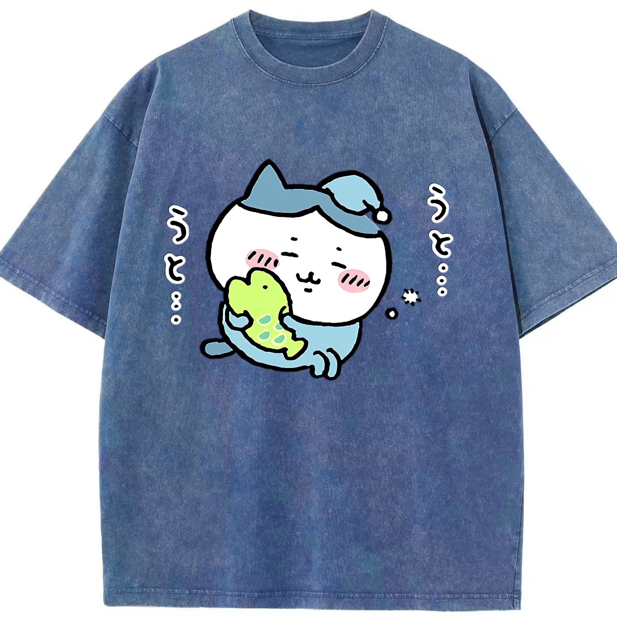 （画像用） ちいかわ ハチワレ Chii-kawa hachiware 綿100% ヴィンテージ風 半袖Tシャツ（フロントプリント）
