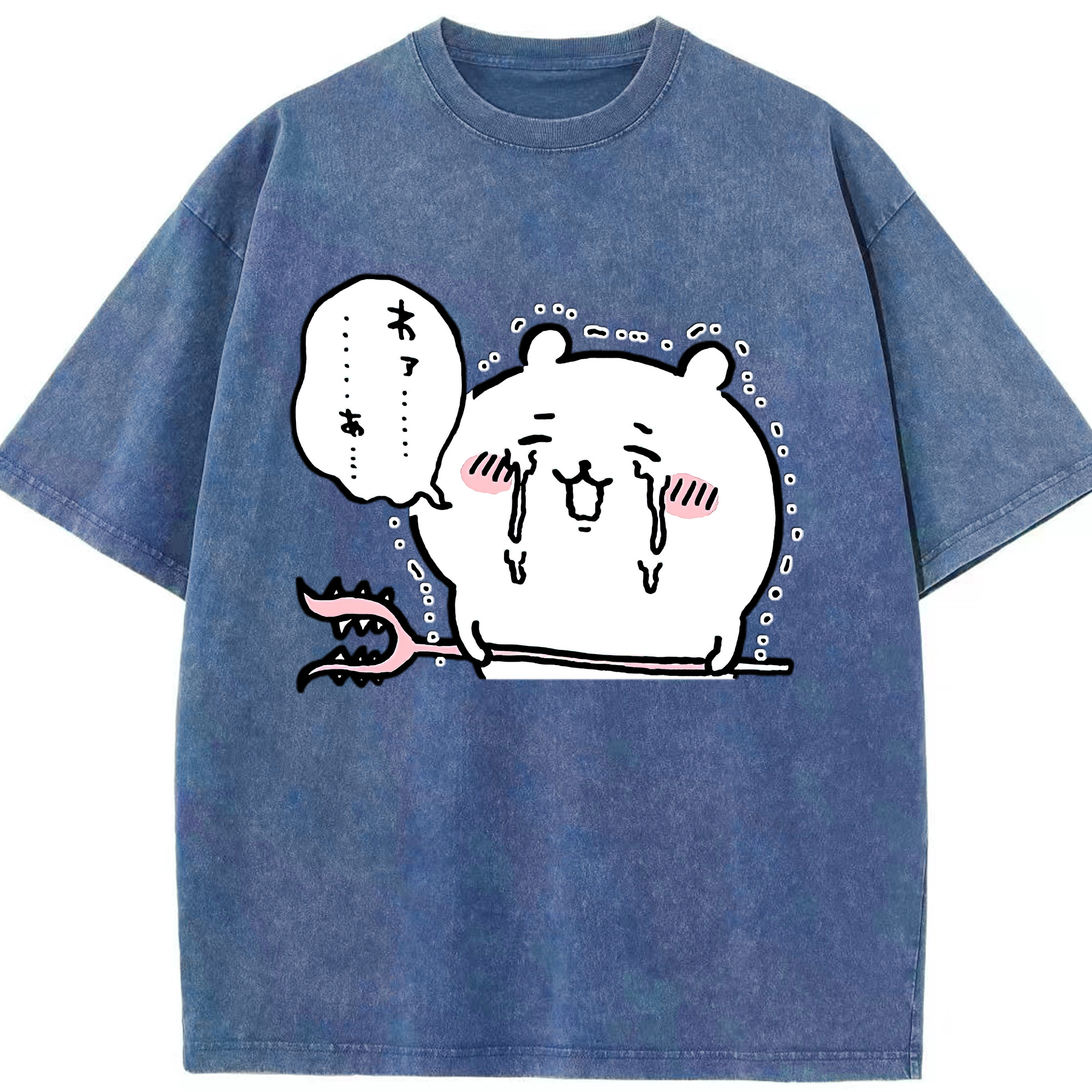 （画像用） ちいかわ ちいかわ Chii-kawa chiikawa 綿100% ヴィンテージ風 半袖Tシャツ（フロントプリント）