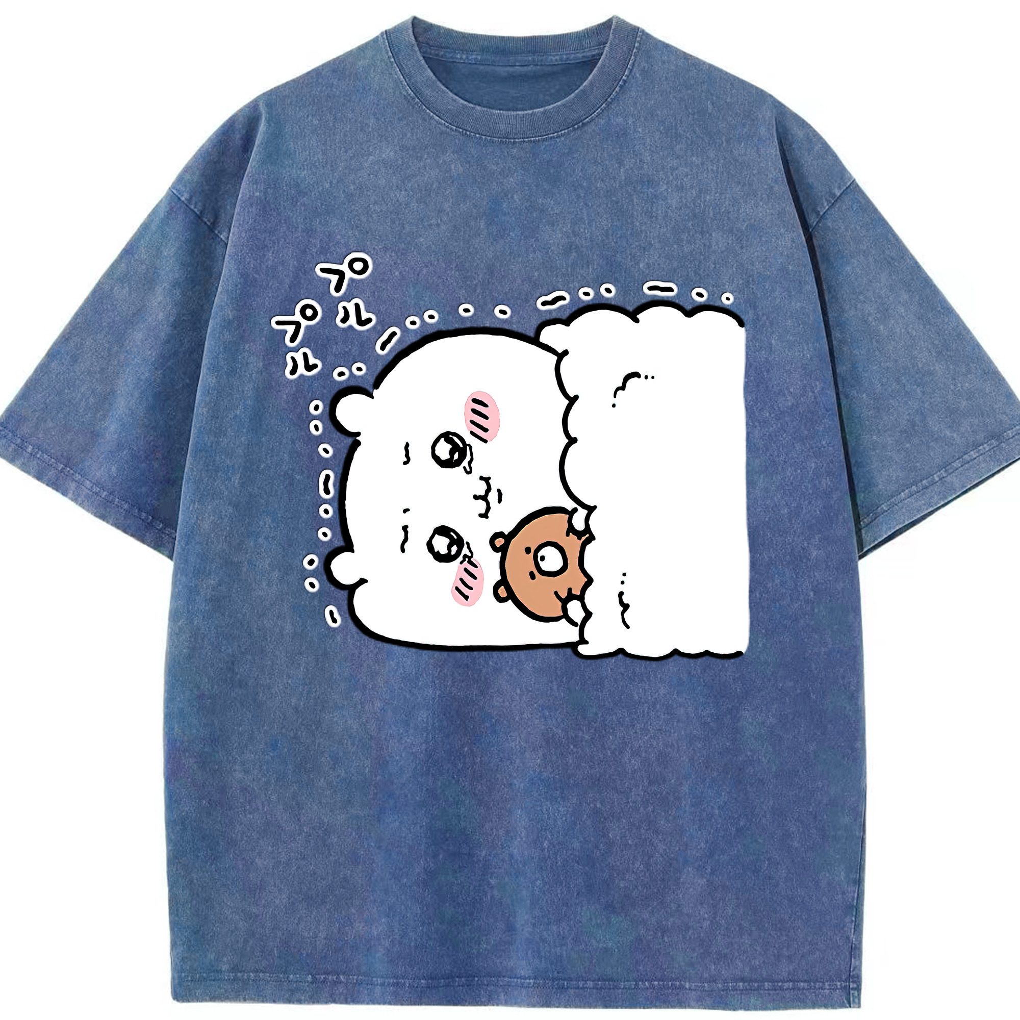 （画像用） ちいかわ ちいかわ Chii-kawa chiikawa 綿100% ヴィンテージ風 半袖Tシャツ（フロントプリント）