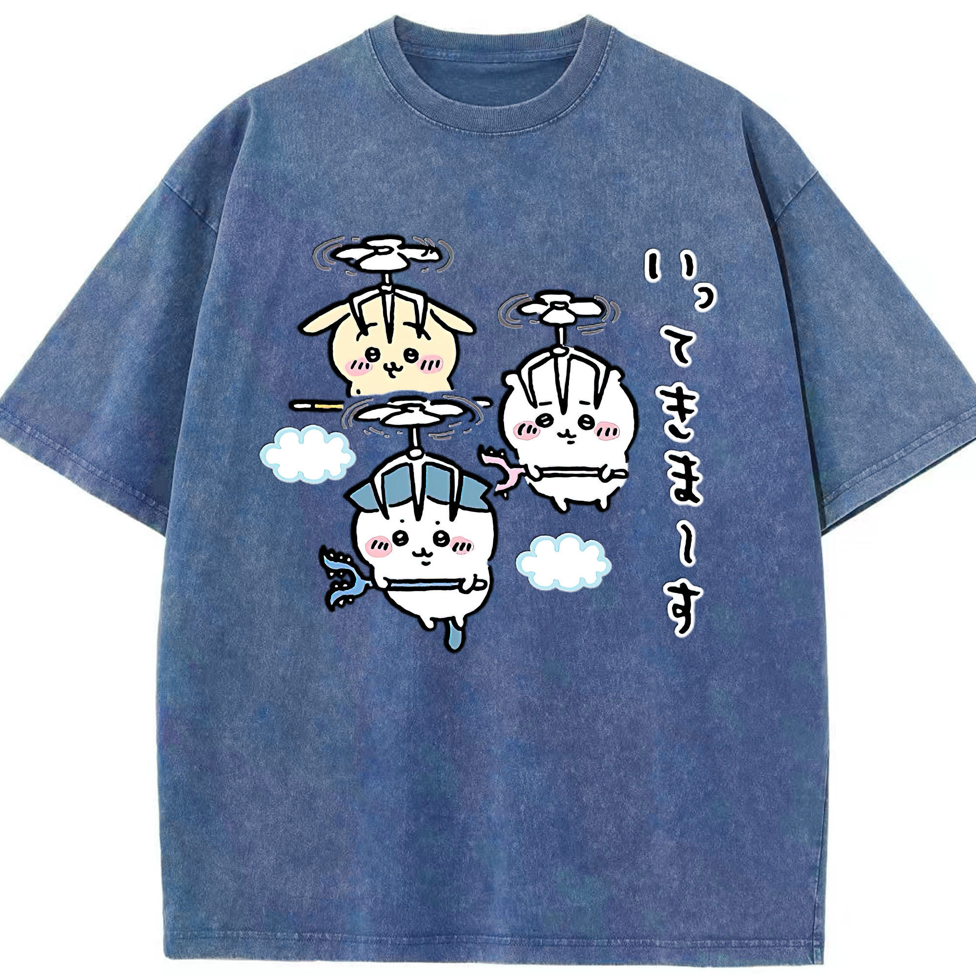（画像用） ちいかわ ちいかわ Chii-kawa chiikawa 綿100% ヴィンテージ風 半袖Tシャツ（フロントプリント）
