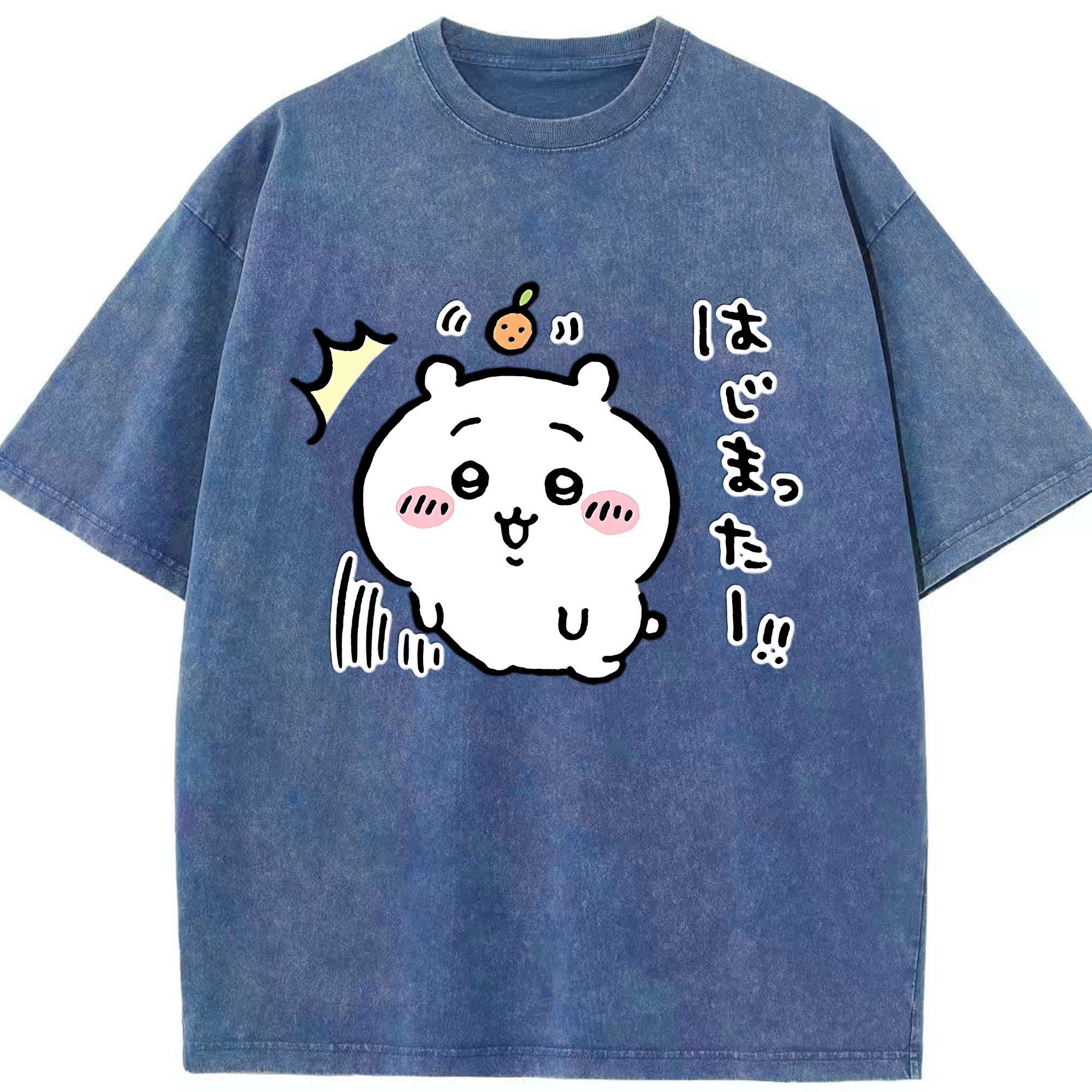 （画像用） ちいかわ ちいかわ Chii-kawa chiikawa 綿100% ヴィンテージ風 半袖Tシャツ（フロントプリント）