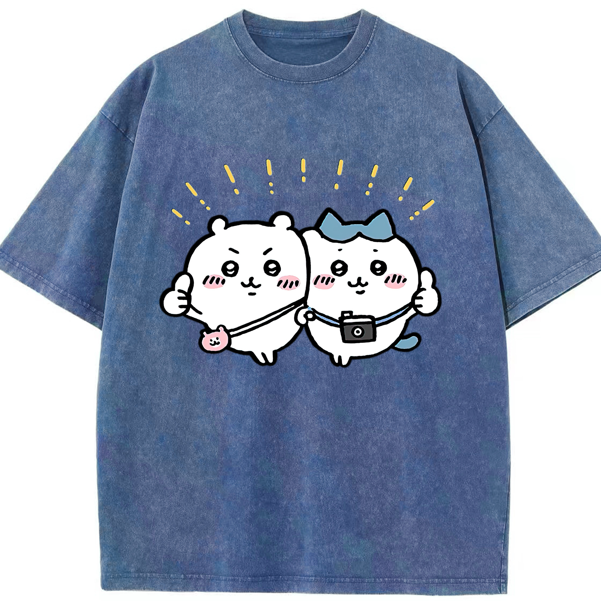 （画像用） ちいかわ ちいかわ Chii-kawa chiikawa 綿100% ヴィンテージ風 半袖Tシャツ（フロントプリント）