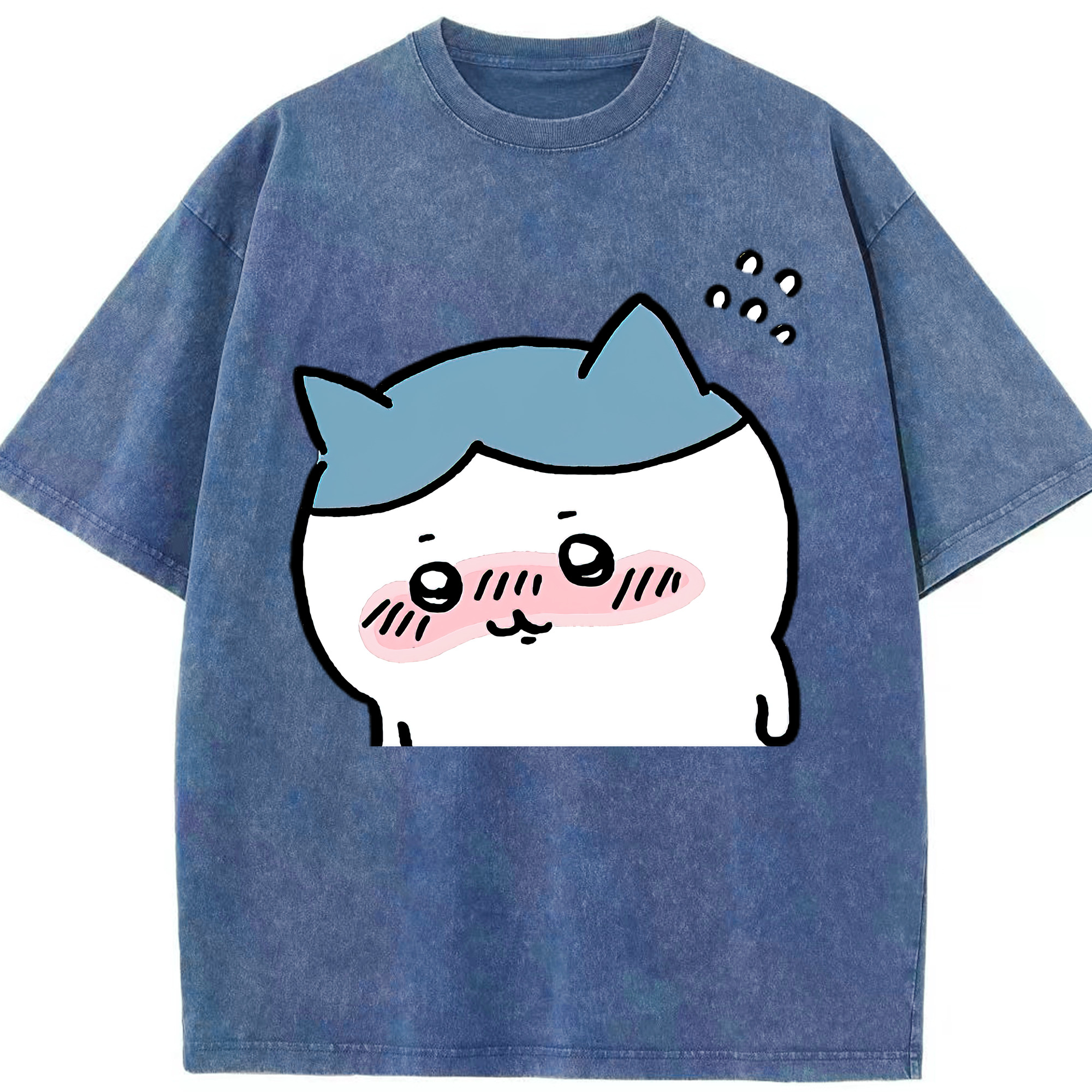 （画像用） ちいかわ ハチワレ Chii-kawa hachiware 綿100% ヴィンテージ風 半袖Tシャツ（フロントプリント）