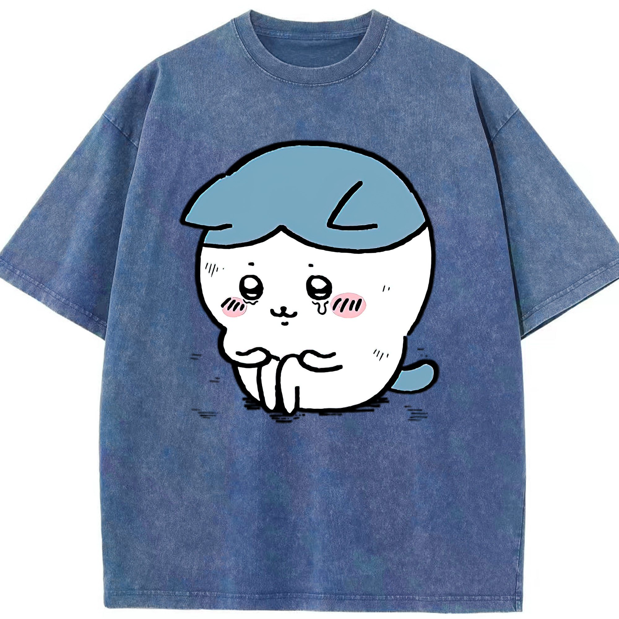 （画像用） ちいかわ ハチワレ Chii-kawa hachiware 綿100% ヴィンテージ風 半袖Tシャツ（フロントプリント）