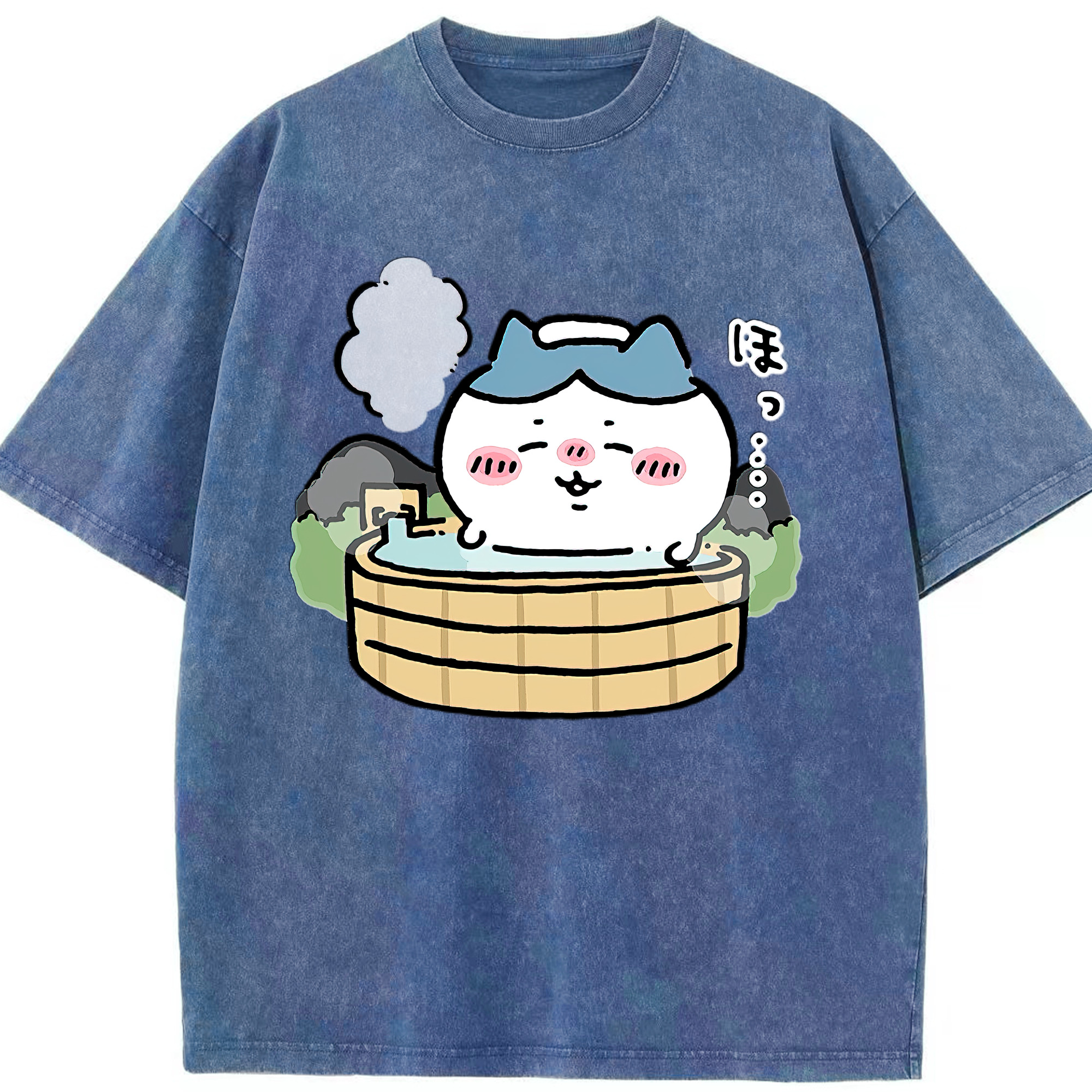 （画像用） ちいかわ ハチワレ Chii-kawa hachiware 綿100% ヴィンテージ風 半袖Tシャツ（フロントプリント）