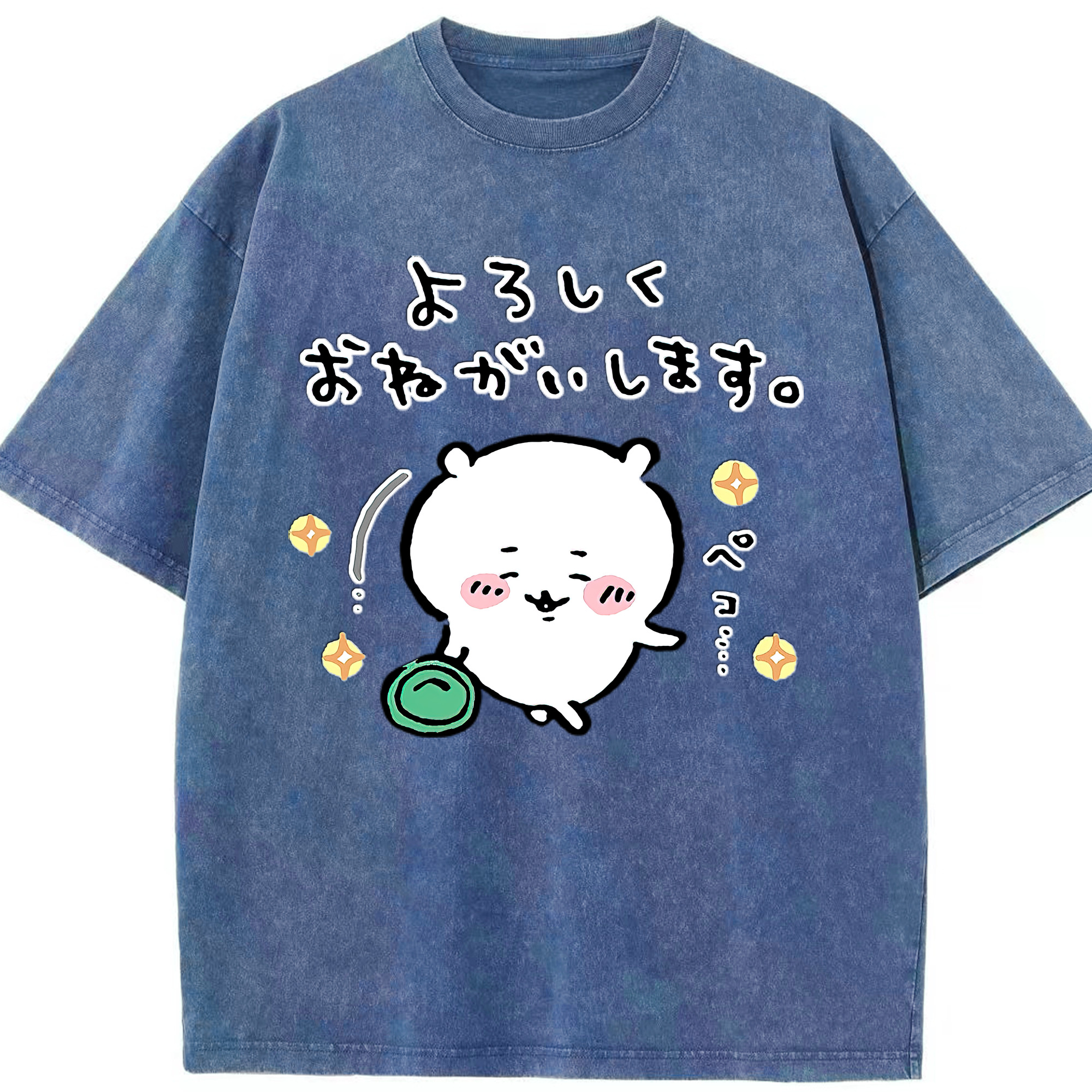 （画像用） ちいかわ ちいかわ Chii-kawa chiikawa 綿100% ヴィンテージ風 半袖Tシャツ（フロントプリント）