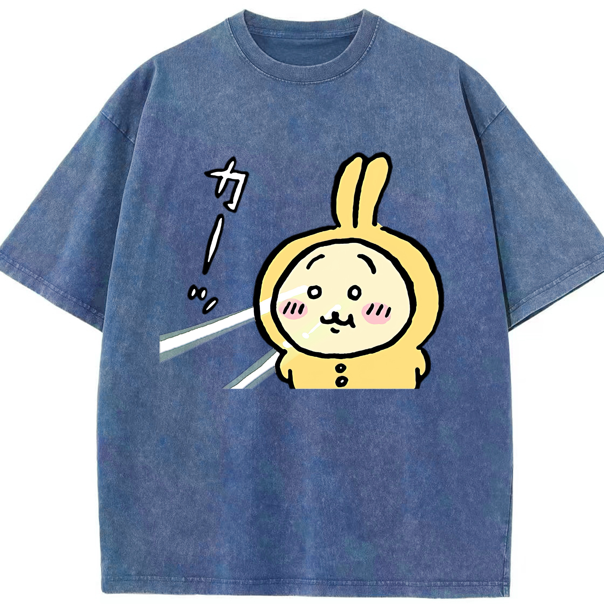 （画像用） ちいかわ うさぎ Chii-kawa usagi 綿100% ヴィンテージ風 半袖Tシャツ（フロントプリント）