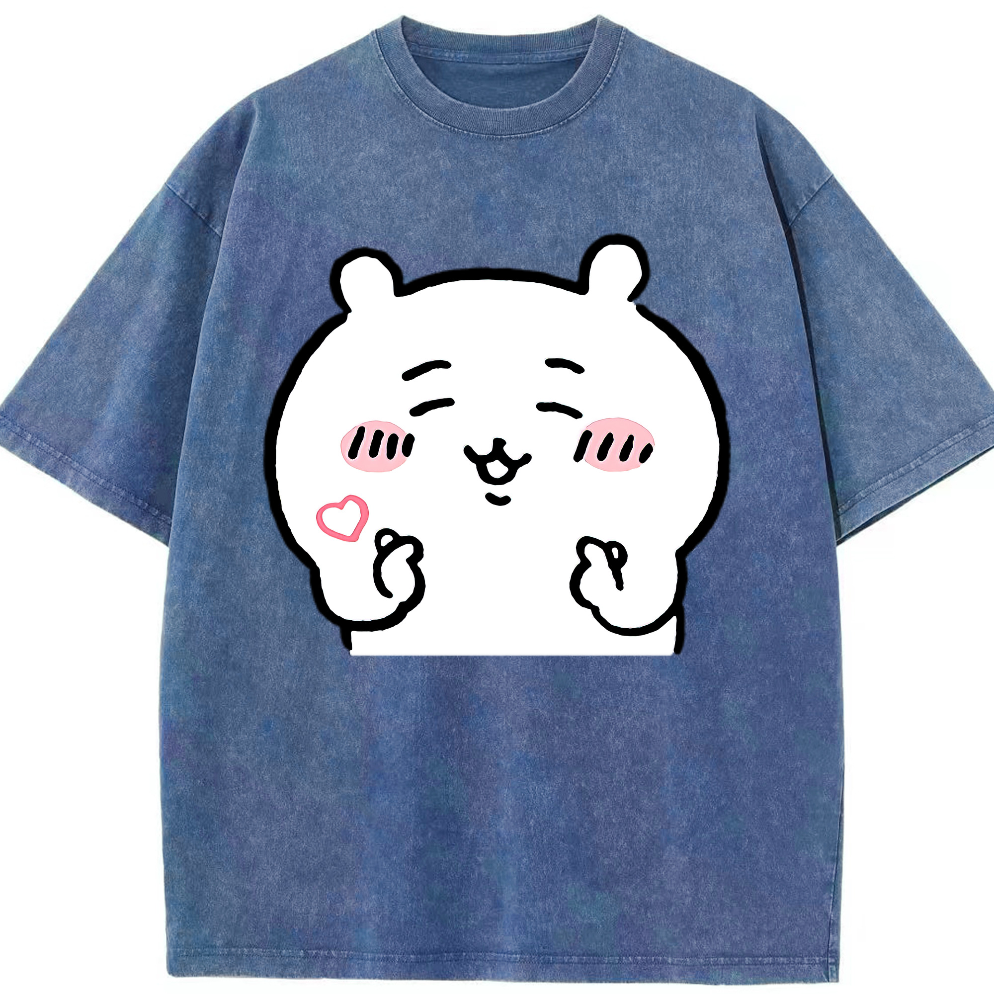 （画像用） ちいかわ ちいかわ Chii-kawa chiikawa 綿100% ヴィンテージ風 半袖Tシャツ（フロントプリント）
