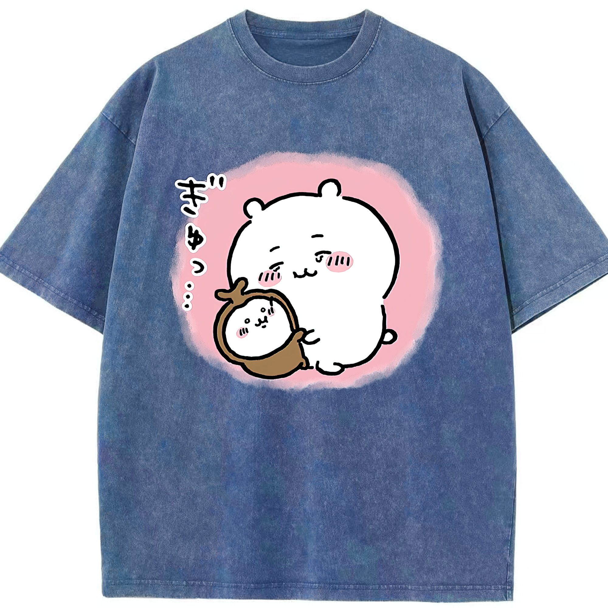 （画像用） ちいかわ ちいかわ Chii-kawa chiikawa 綿100% ヴィンテージ風 半袖Tシャツ（フロントプリント）
