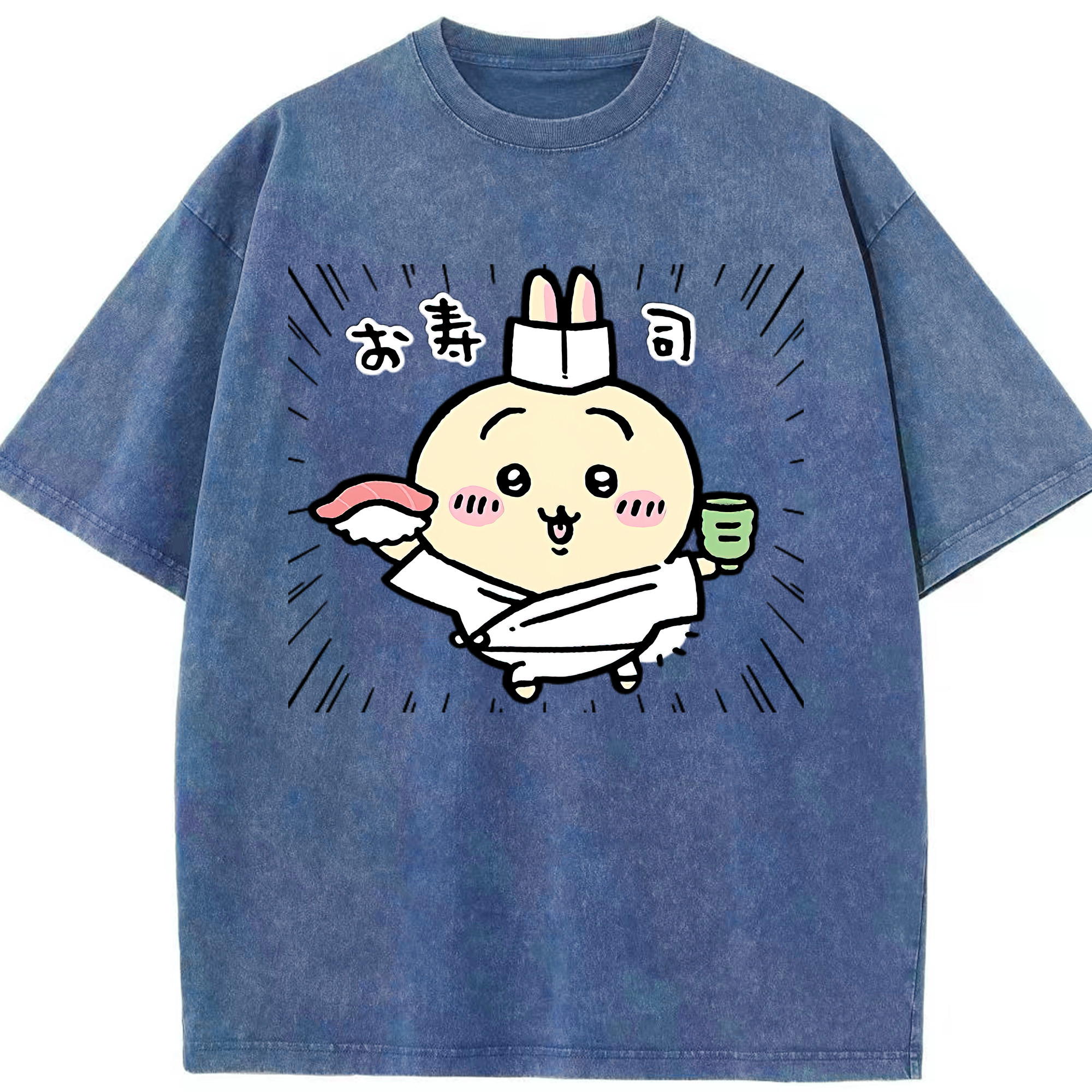 （画像用） ちいかわ うさぎ Chii-kawa usagi 綿100% ヴィンテージ風 半袖Tシャツ（フロントプリント）