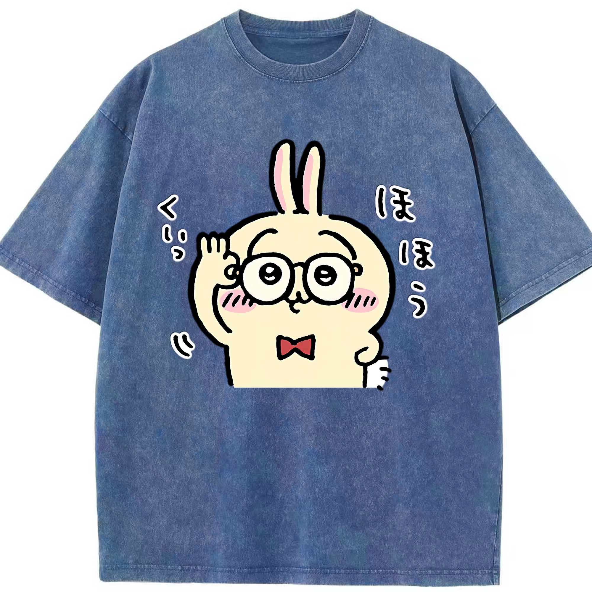 （画像用） ちいかわ うさぎ Chii-kawa usagi 綿100% ヴィンテージ風 半袖Tシャツ（フロントプリント）