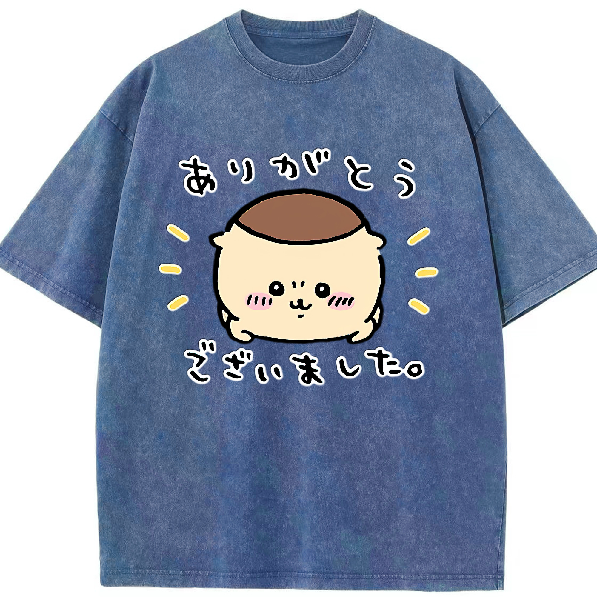 （画像用） ちいかわ くりまんじゅう Chii-kawa kuri manjū 綿100% ヴィンテージ風 半袖Tシャツ（フロントプリント）