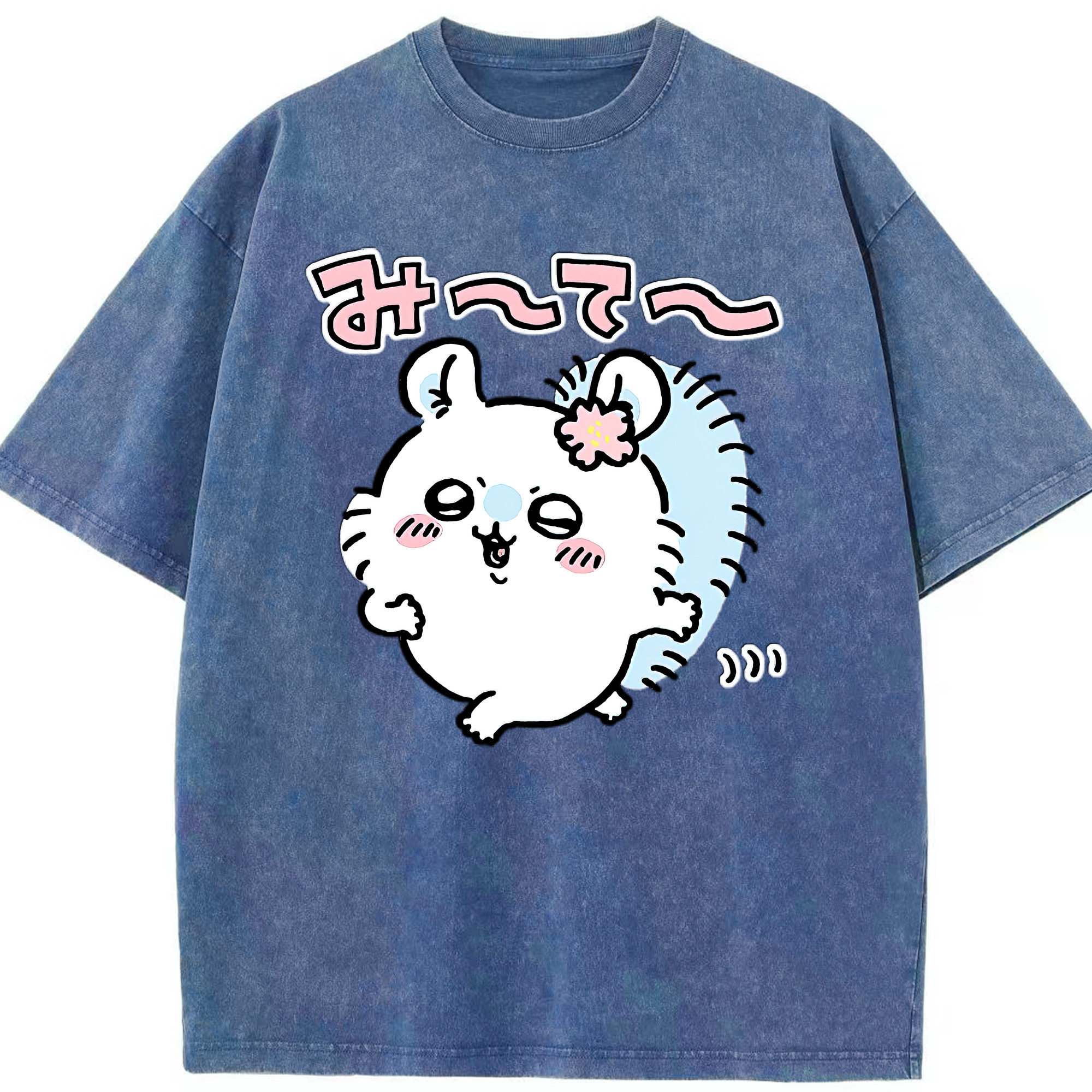 （画像用） ちいかわ モモンガ Chii-kawa Momonga 綿100% ヴィンテージ風 半袖Tシャツ（フロントプリント）