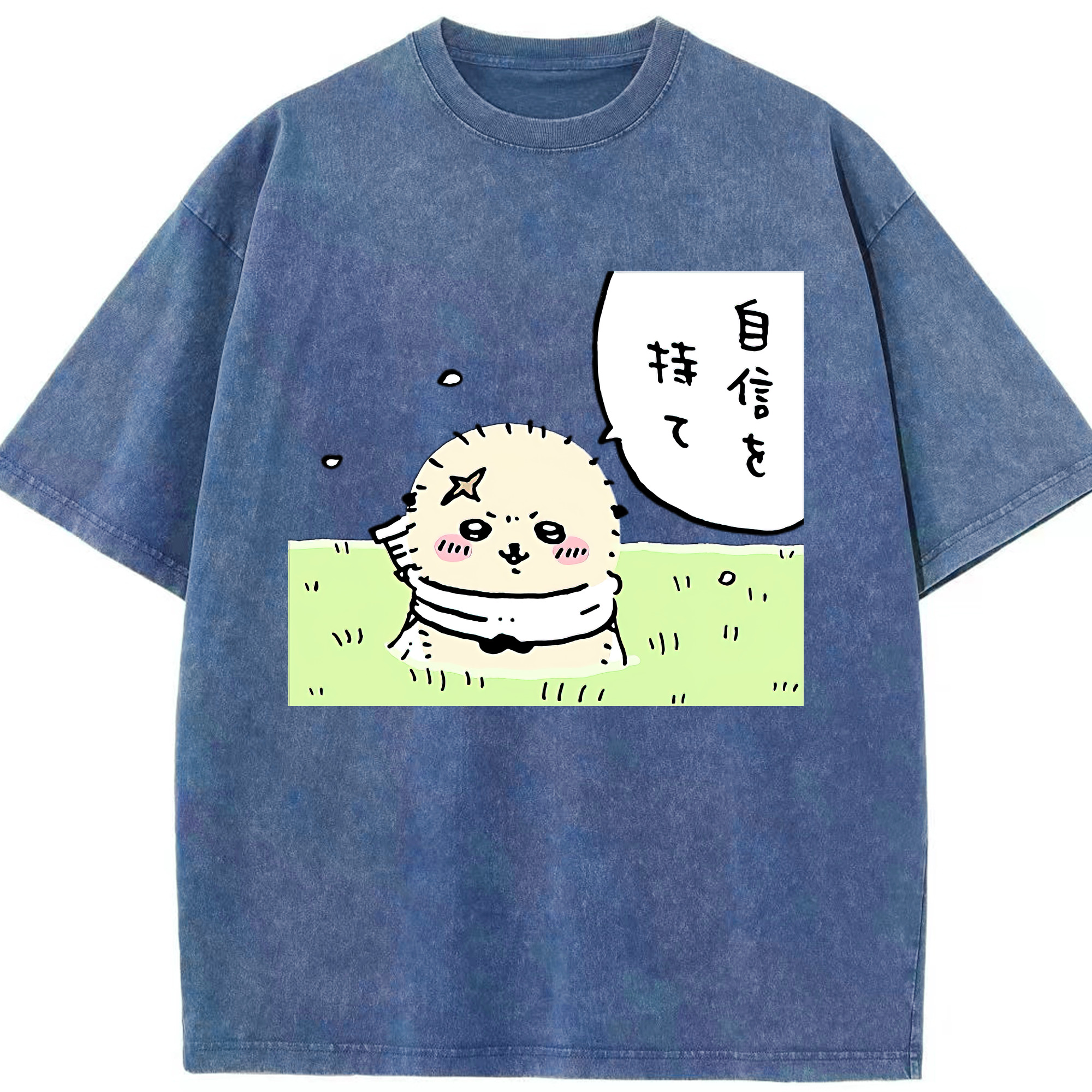（画像用） ちいかわ ラッコ Chii-kawa Sea otter 綿100% ヴィンテージ風 半袖Tシャツ（フロントプリント）