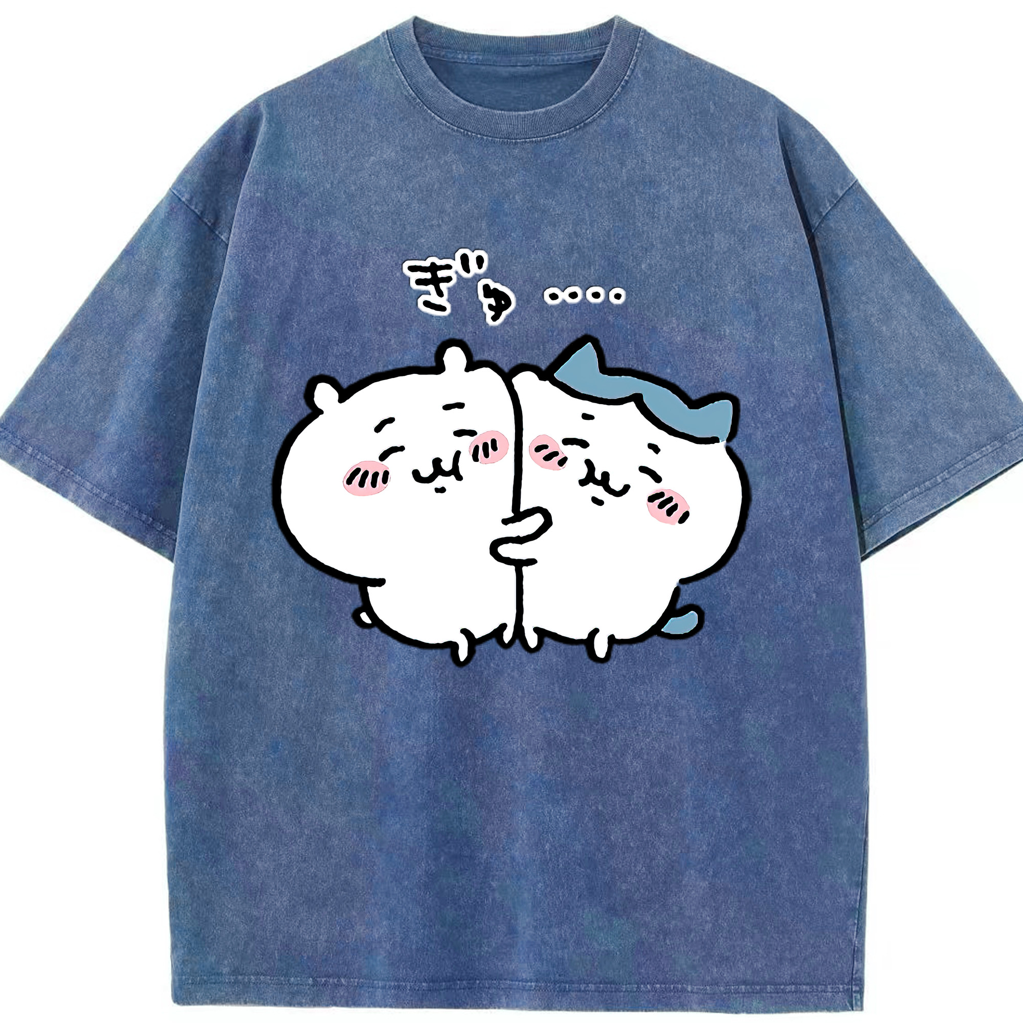 （画像用） ちいかわ ハチワレ Chii-kawa hachiware 綿100% ヴィンテージ風 半袖Tシャツ（フロントプリント）