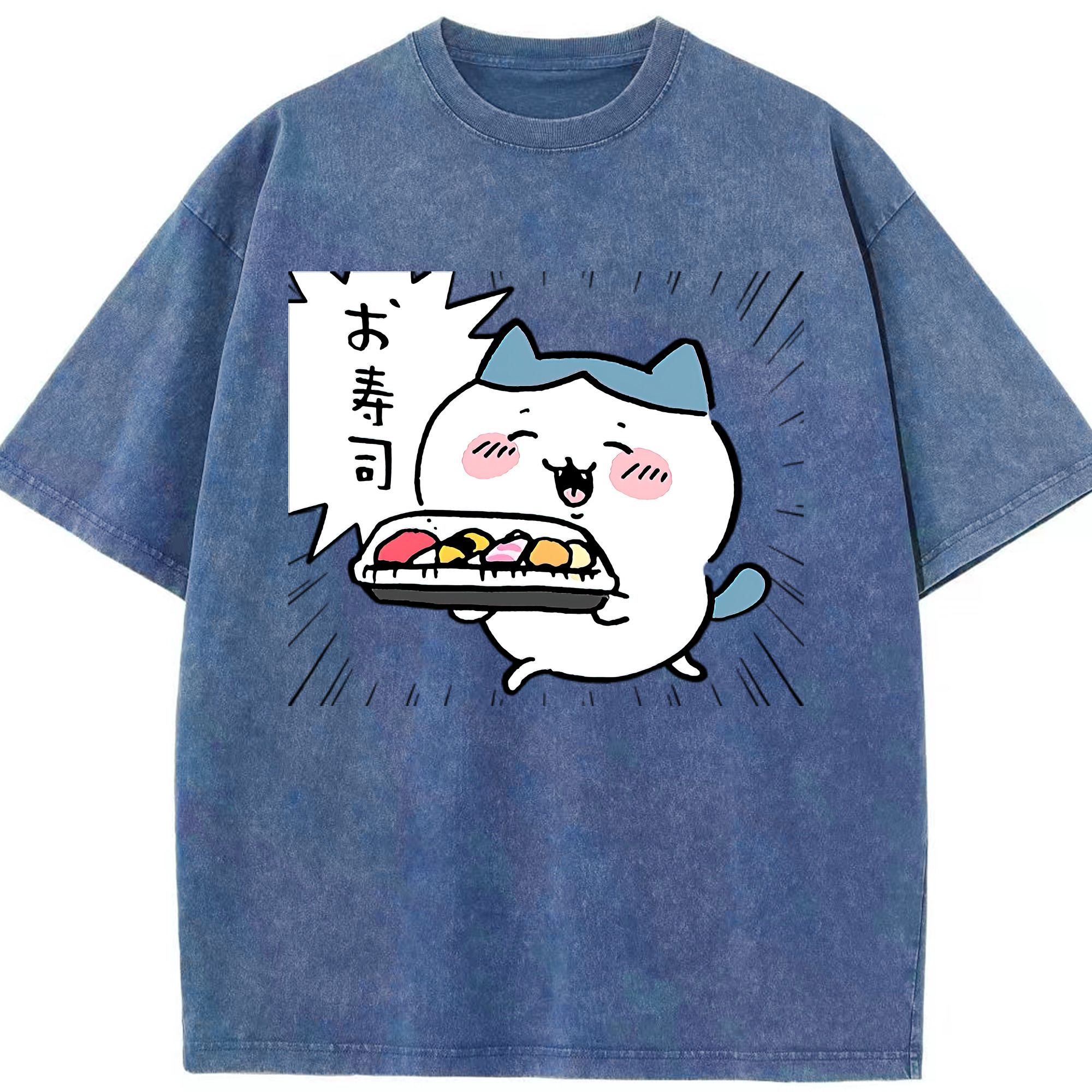 （画像用） ちいかわ ハチワレ Chii-kawa hachiware 綿100% ヴィンテージ風 半袖Tシャツ（フロントプリント）