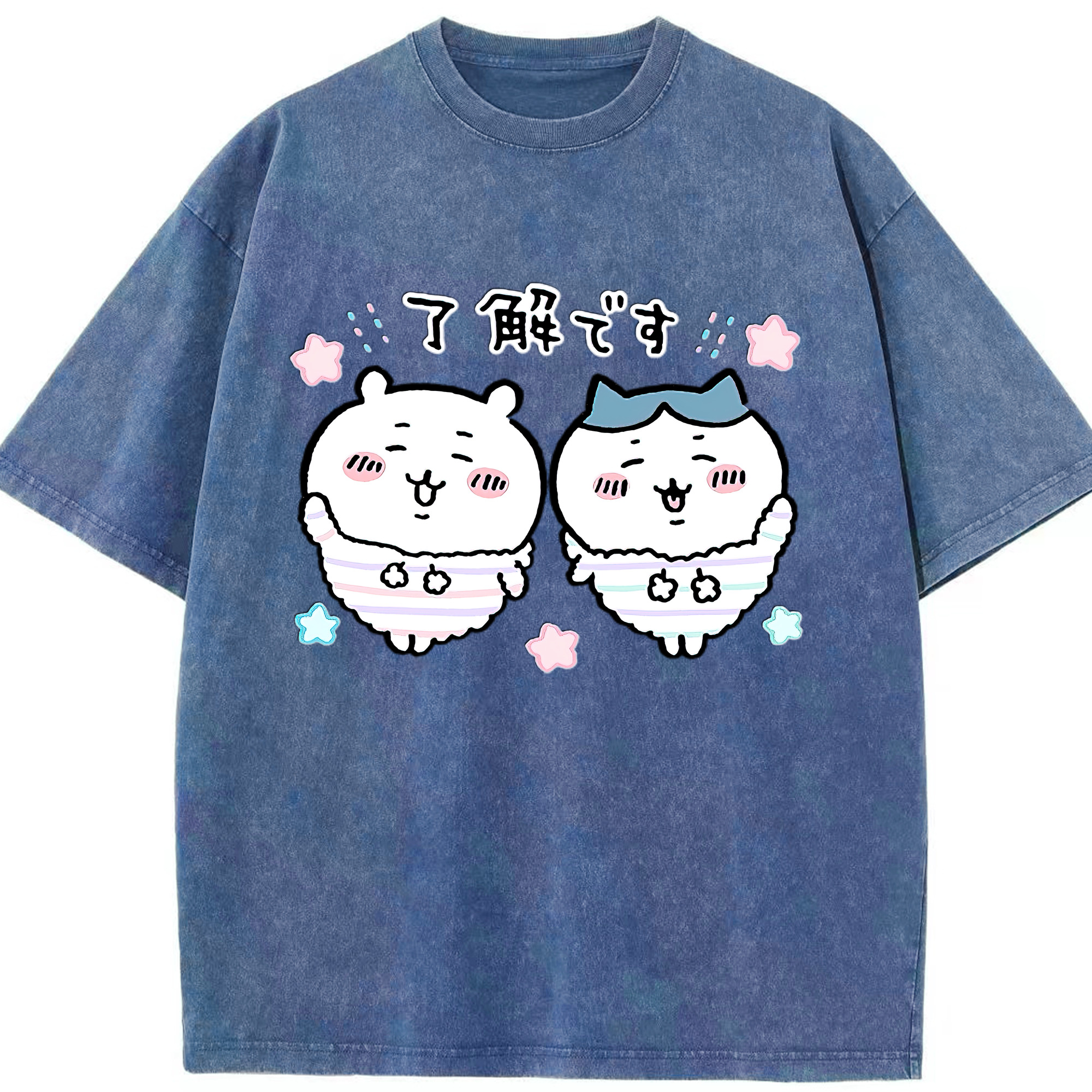 （画像用） ちいかわ ハチワレ Chii-kawa hachiware 綿100% ヴィンテージ風 半袖Tシャツ（フロントプリント）