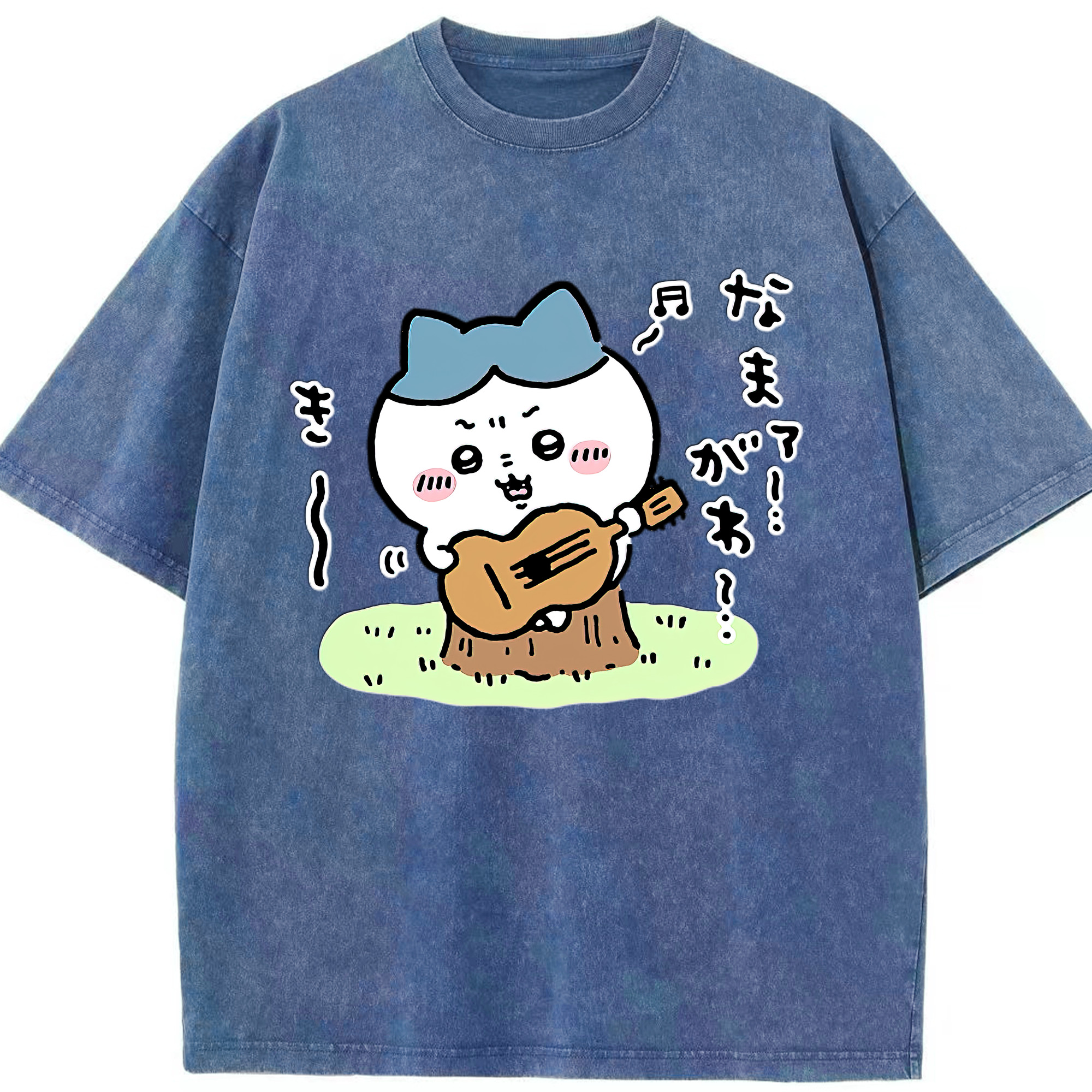 （画像用） ちいかわ ハチワレ Chii-kawa hachiware 綿100% ヴィンテージ風 半袖Tシャツ（フロントプリント）
