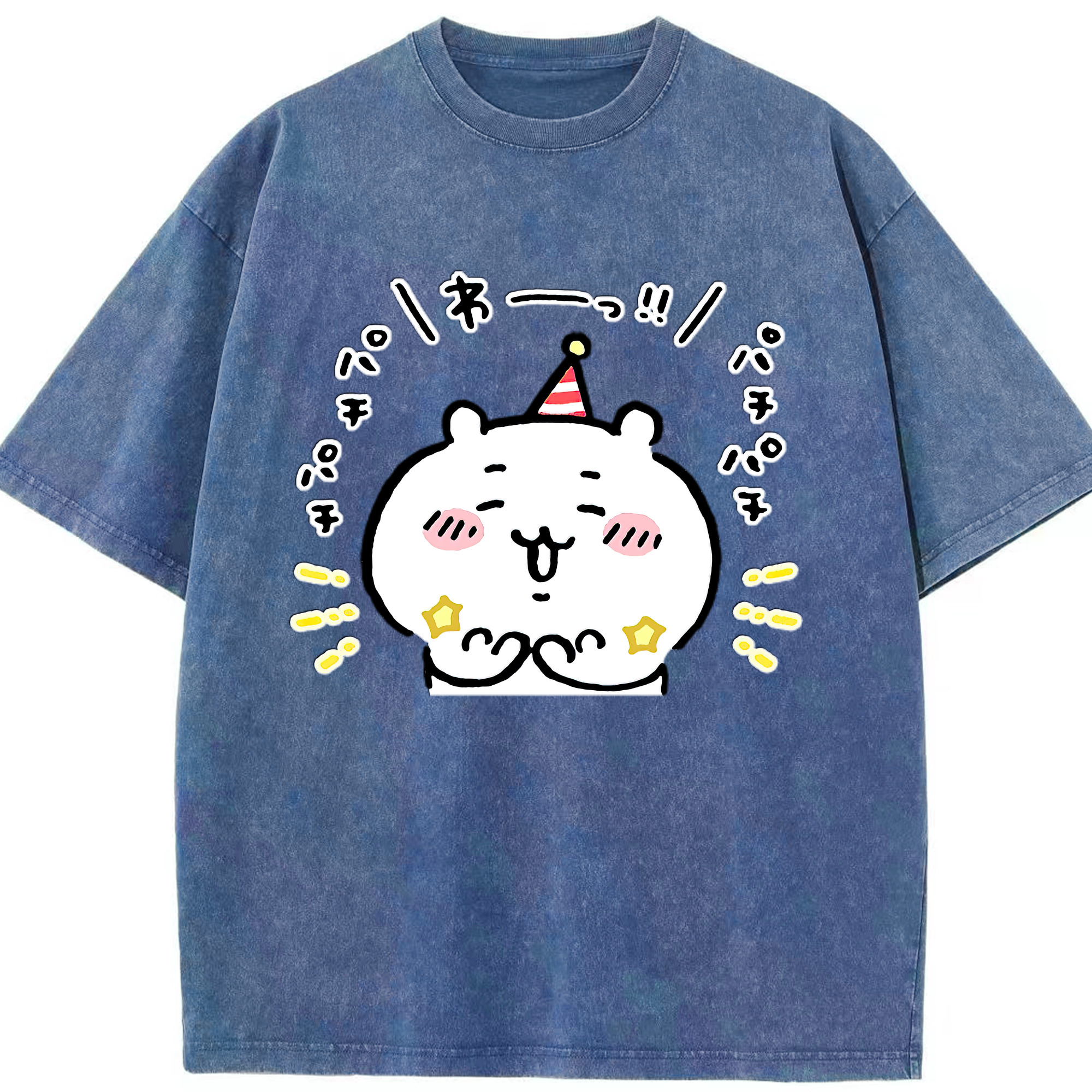 （画像用） ちいかわ ちいかわ Chii-kawa chiikawa 綿100% ヴィンテージ風 半袖Tシャツ（フロントプリント）