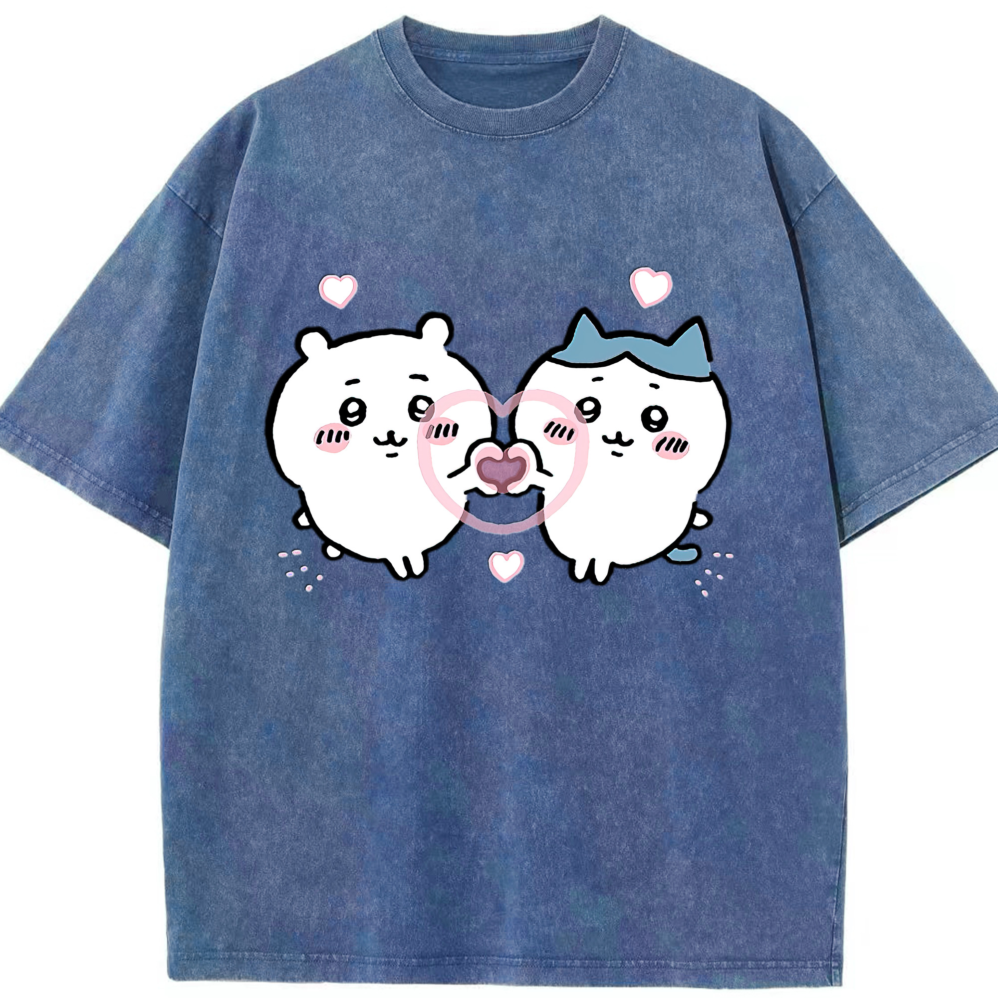 （画像用） ちいかわ ちいかわ Chii-kawa chiikawa 綿100% ヴィンテージ風 半袖Tシャツ（フロントプリント）