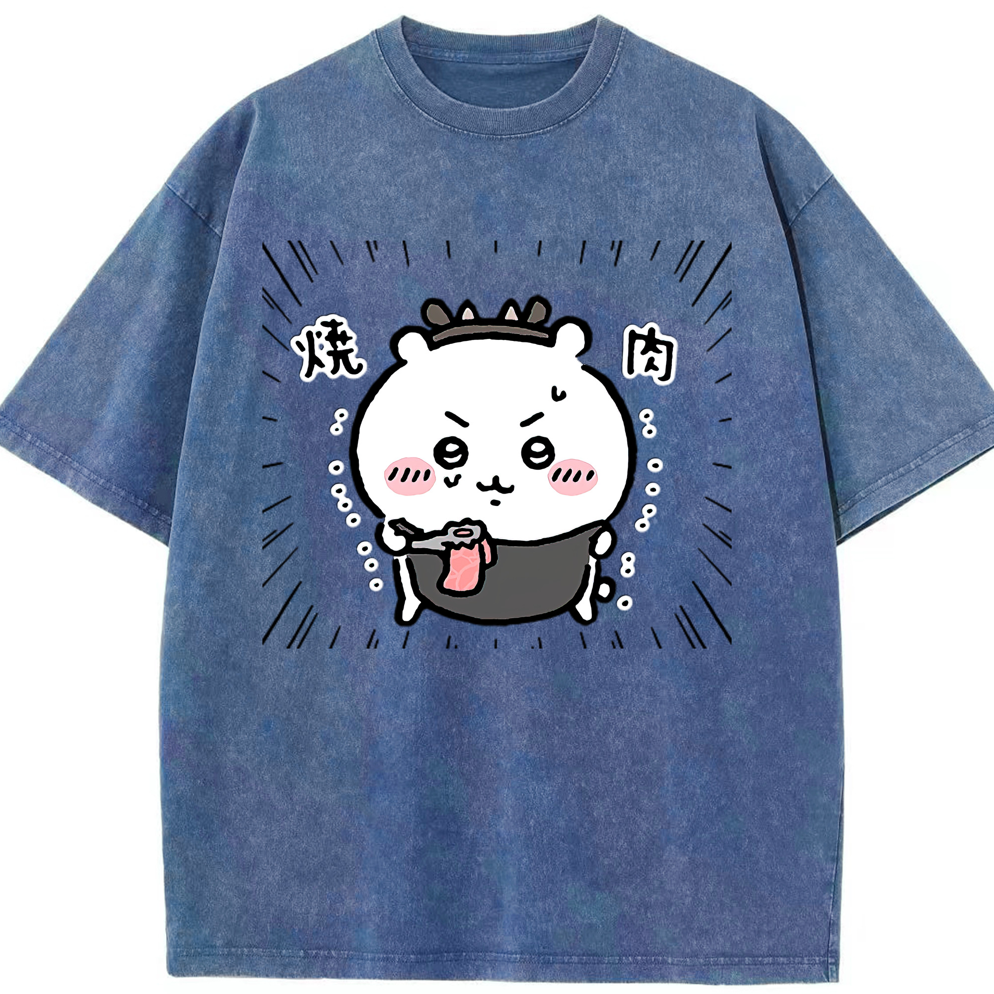 （画像用） ちいかわ ちいかわ Chii-kawa chiikawa 綿100% ヴィンテージ風 半袖Tシャツ（フロントプリント）