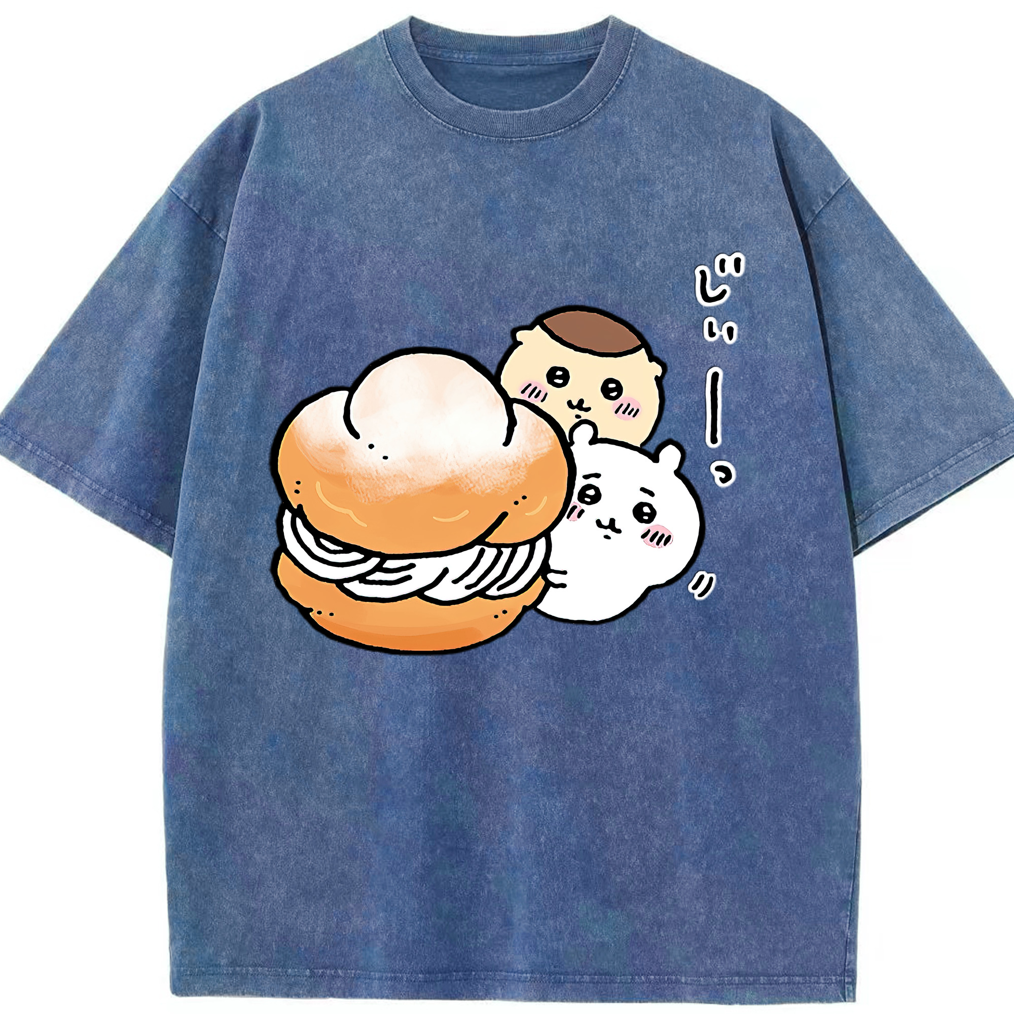 （画像用） ちいかわ くりまんじゅう Chii-kawa kuri manjū 綿100% ヴィンテージ風 半袖Tシャツ（フロントプリント）